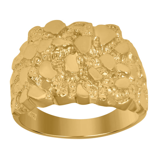 10K Yellow Gold Mens Nugget Fashion Ring