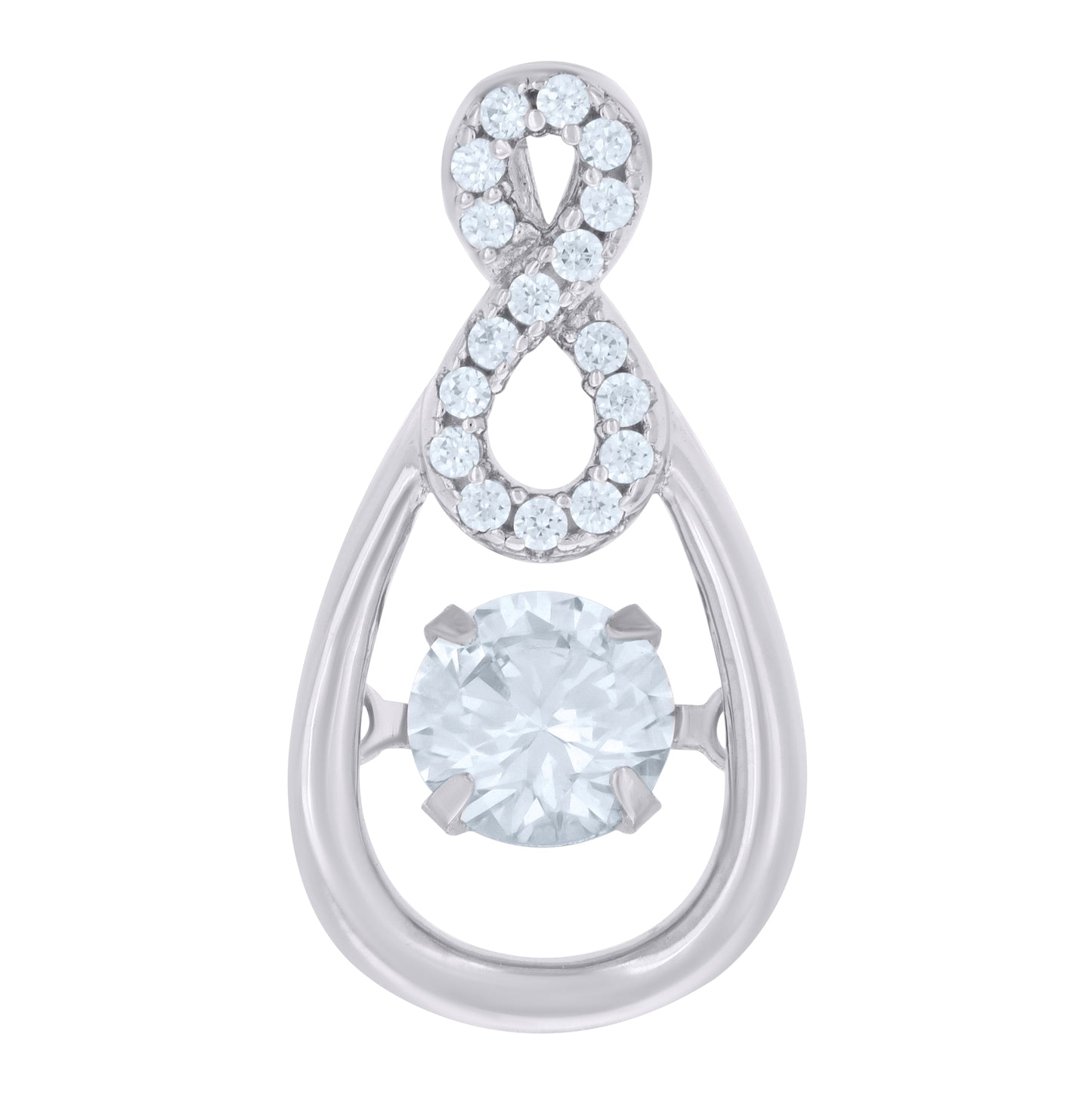 Sterling Silver Womens Cubic-Zirconia Infinity Charm Pendant