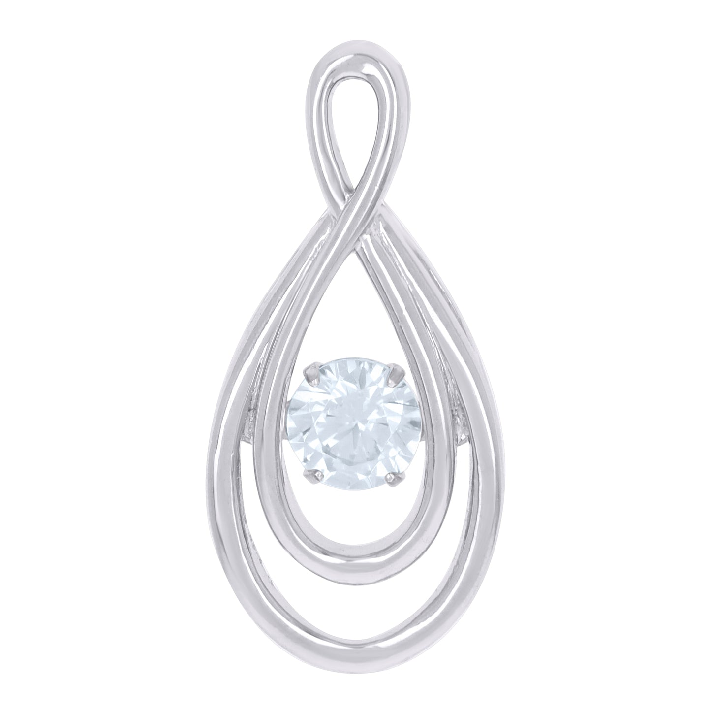 Sterling Silver Womens Cubic-Zirconia Infinity Charm Pendant