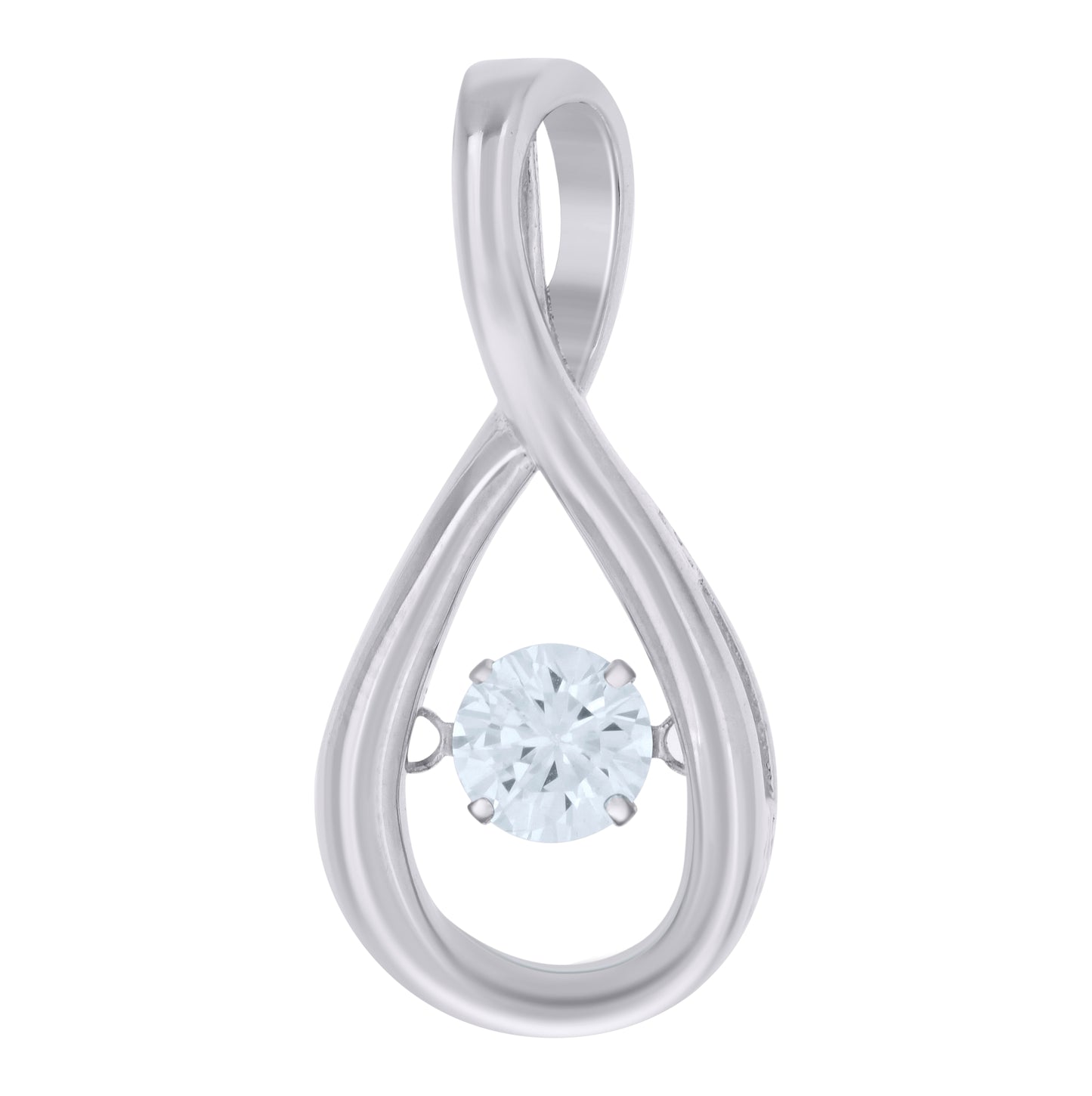 Sterling Silver Womens Cubic-Zirconia Infinity Charm Pendant