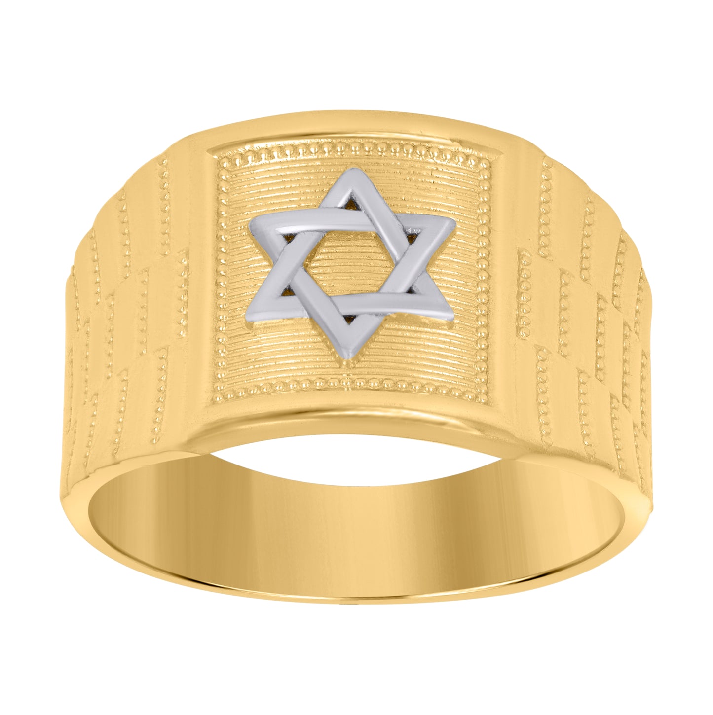 10K Two-Tone Gold Mens Star Of David Religious Ring Size 7