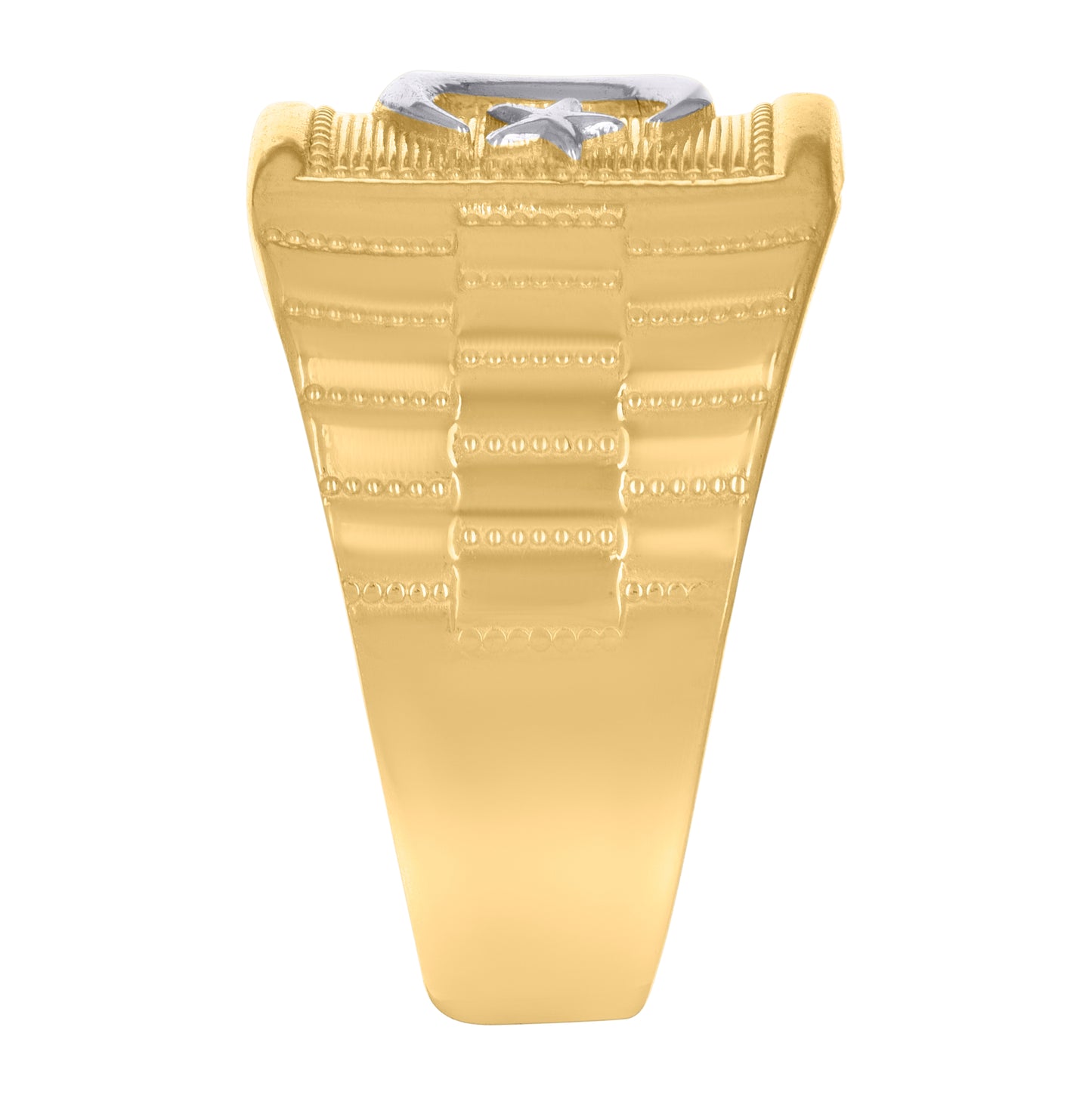 10K Two-Tone Gold Mens Moon Star Religious Ring Size 7