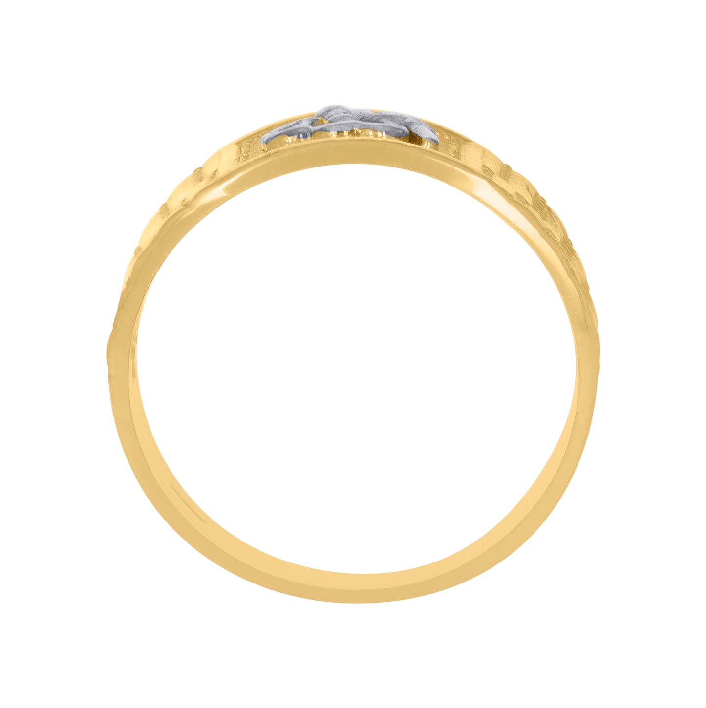 10K Two-Tone Gold Mens Allah Religious Ring Size 7