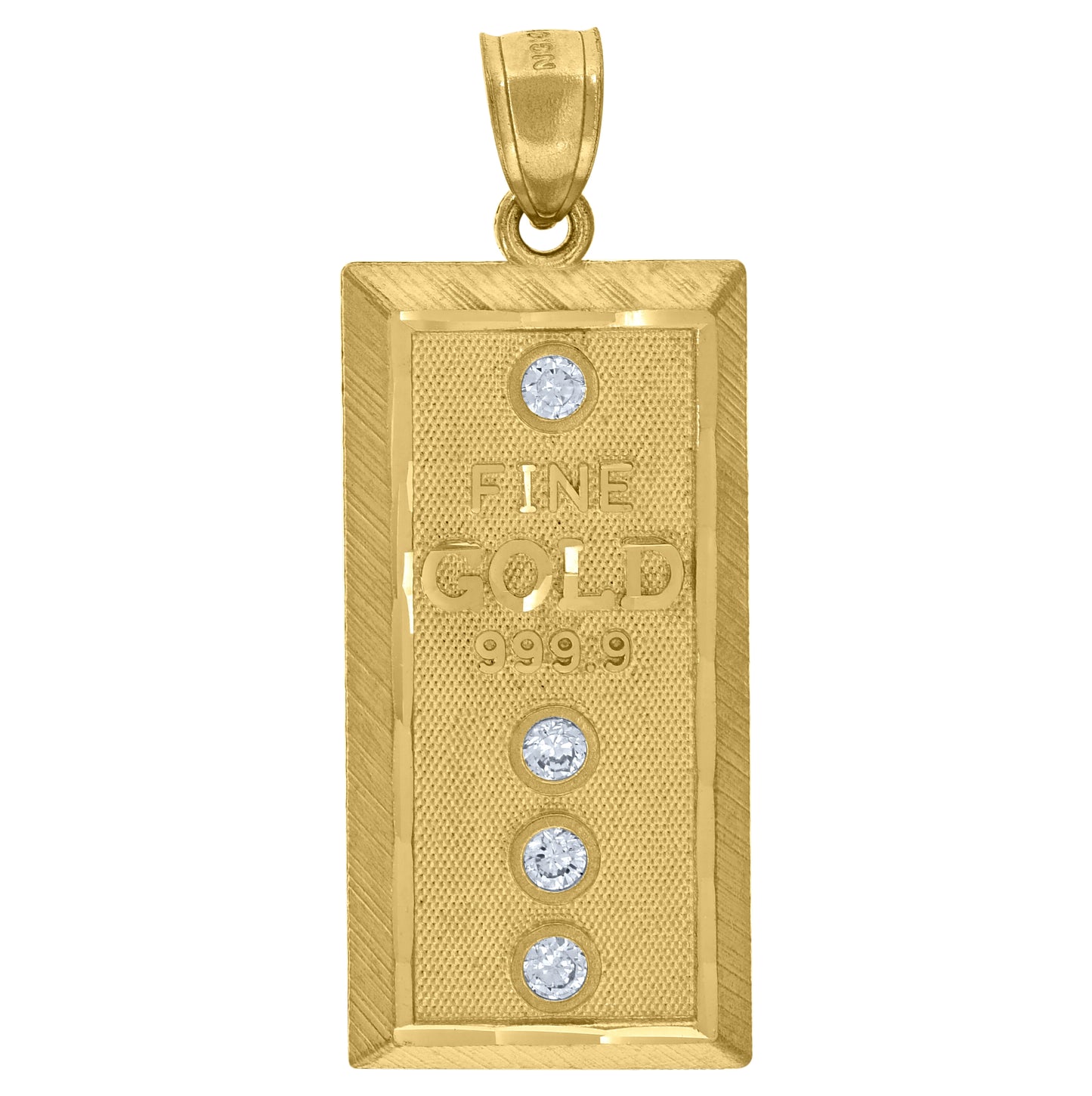 10K Yellow Gold Mens Cubic Zirconia Fine Gold 999.9 Fashion Charm Pendant