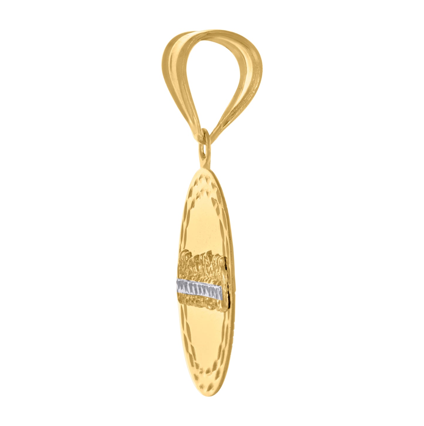 10K Two-Tone Gold Unisex Diamond-Cut Last Supper Charm Pendant