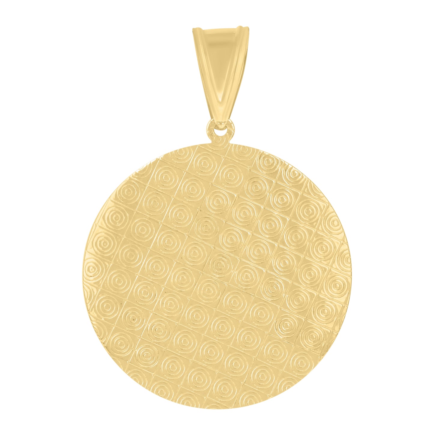 10K Gold Two-Tone Diamond-Cut Mens Angel Religious Charm Pendant