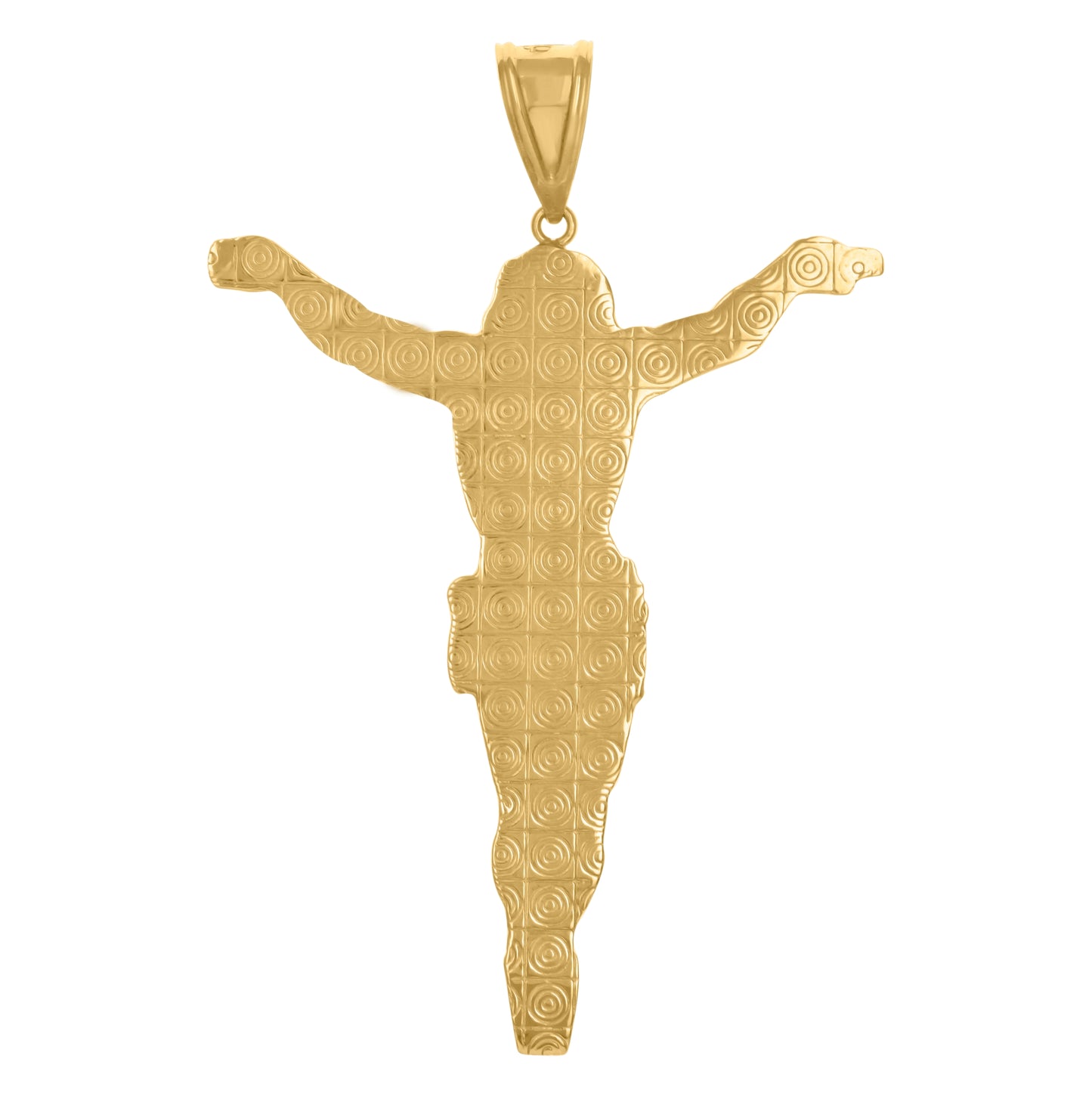 10K Gold Two-Tone Diamond-Cut Mens Jesus Religious Charm Pendant