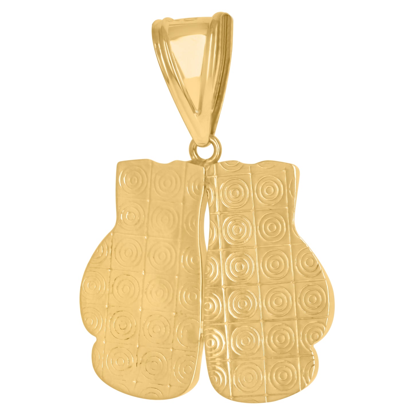 10K Gold Two-Tone Diamond-Cut Mens Boxing Gloves Pair Sports Charm Pendant