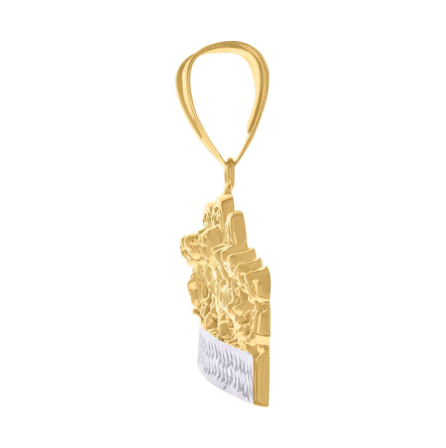 10K Two-Tone Gold Mens Diamond-Cut Last Supper Religious Charm Pendant