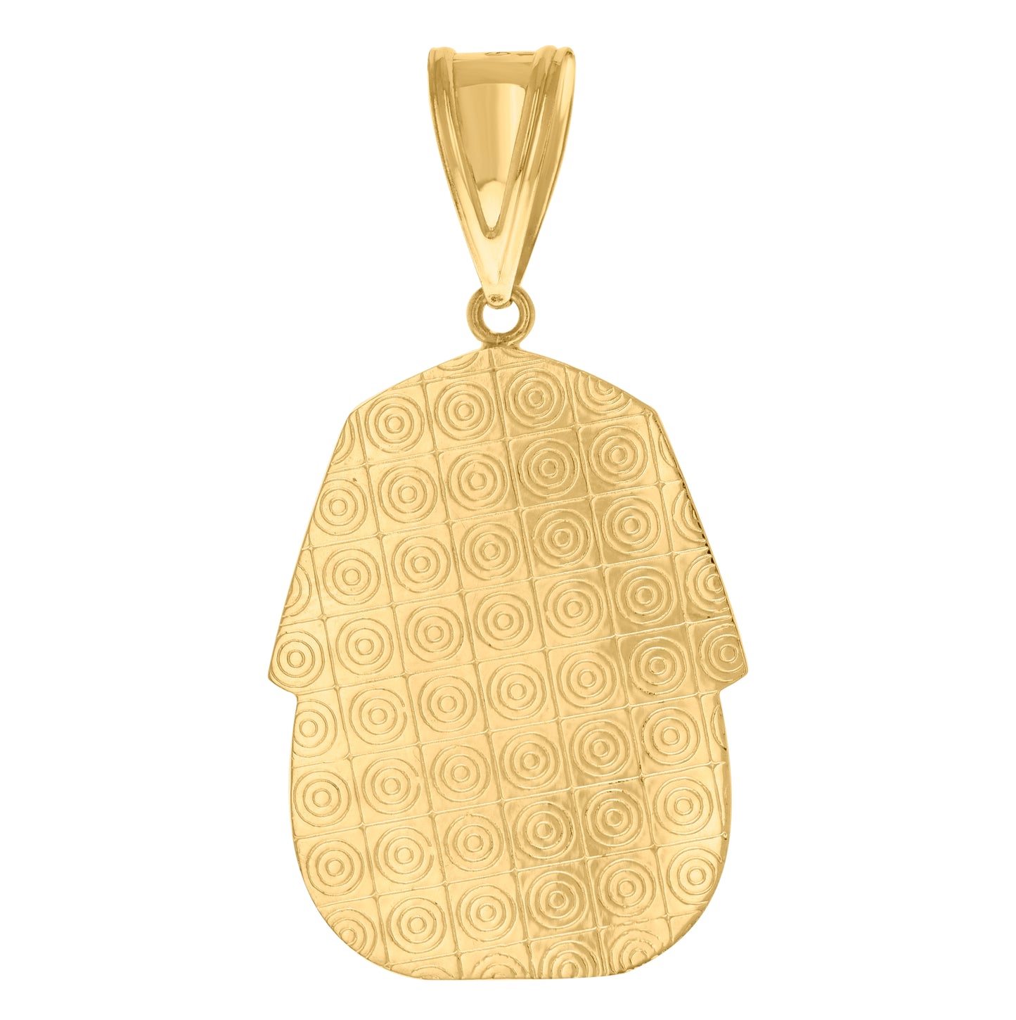 10K Gold Two-Tone Diamond-Cut Mens Pharaoh Egyptian Charm Pendant