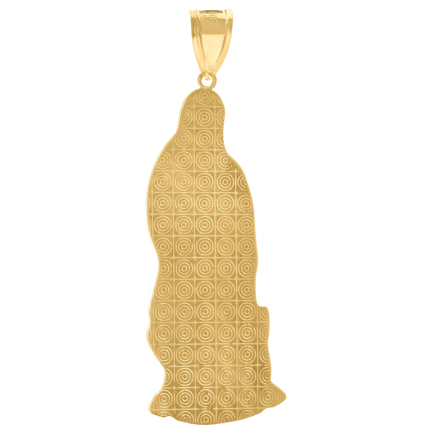 10K Gold Two-Tone Mens Guadalupe Mary Religious Charm Pendant