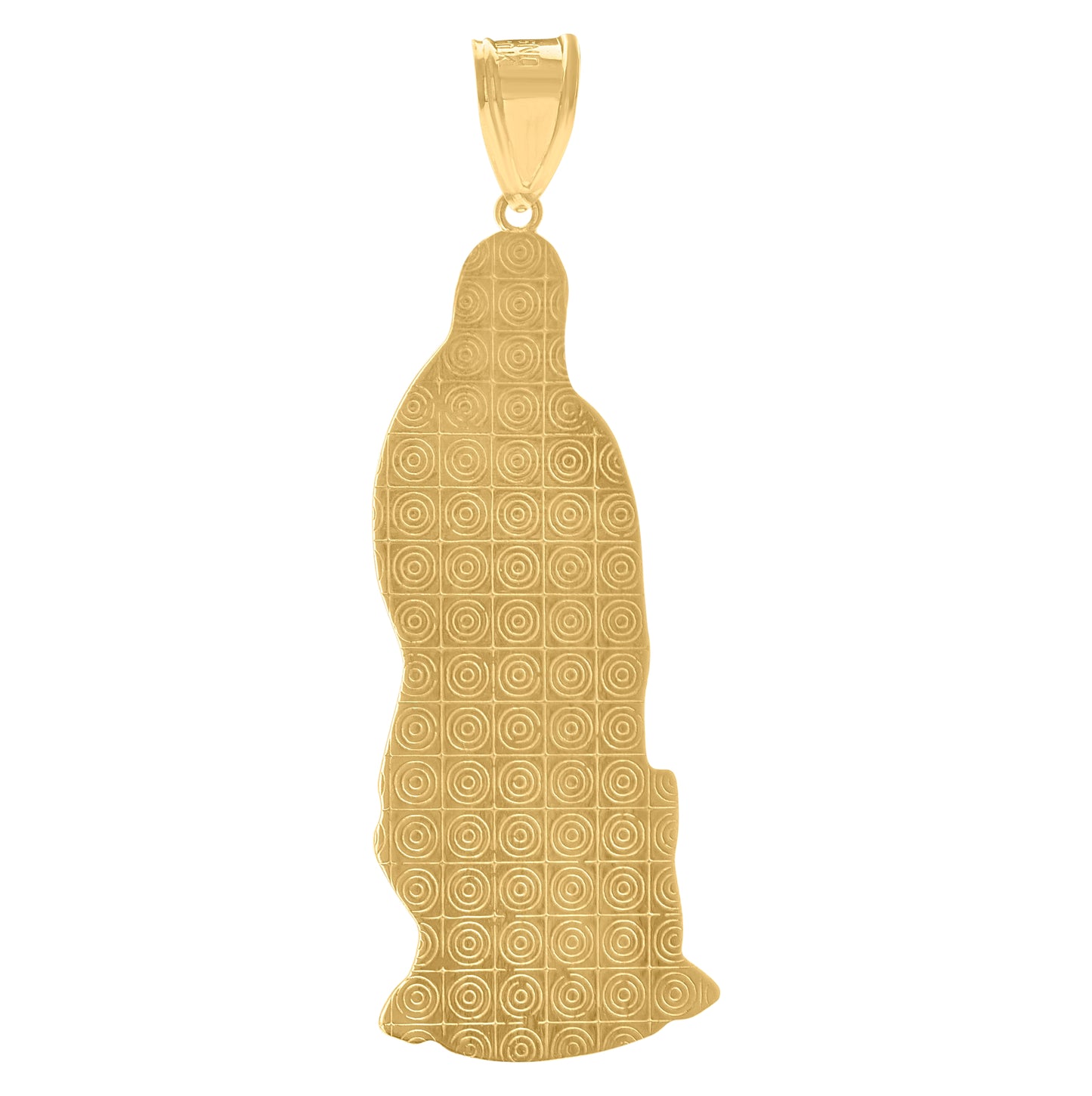 10K Gold Two-Tone Mens Guadalupe Mary Religious Charm Pendant