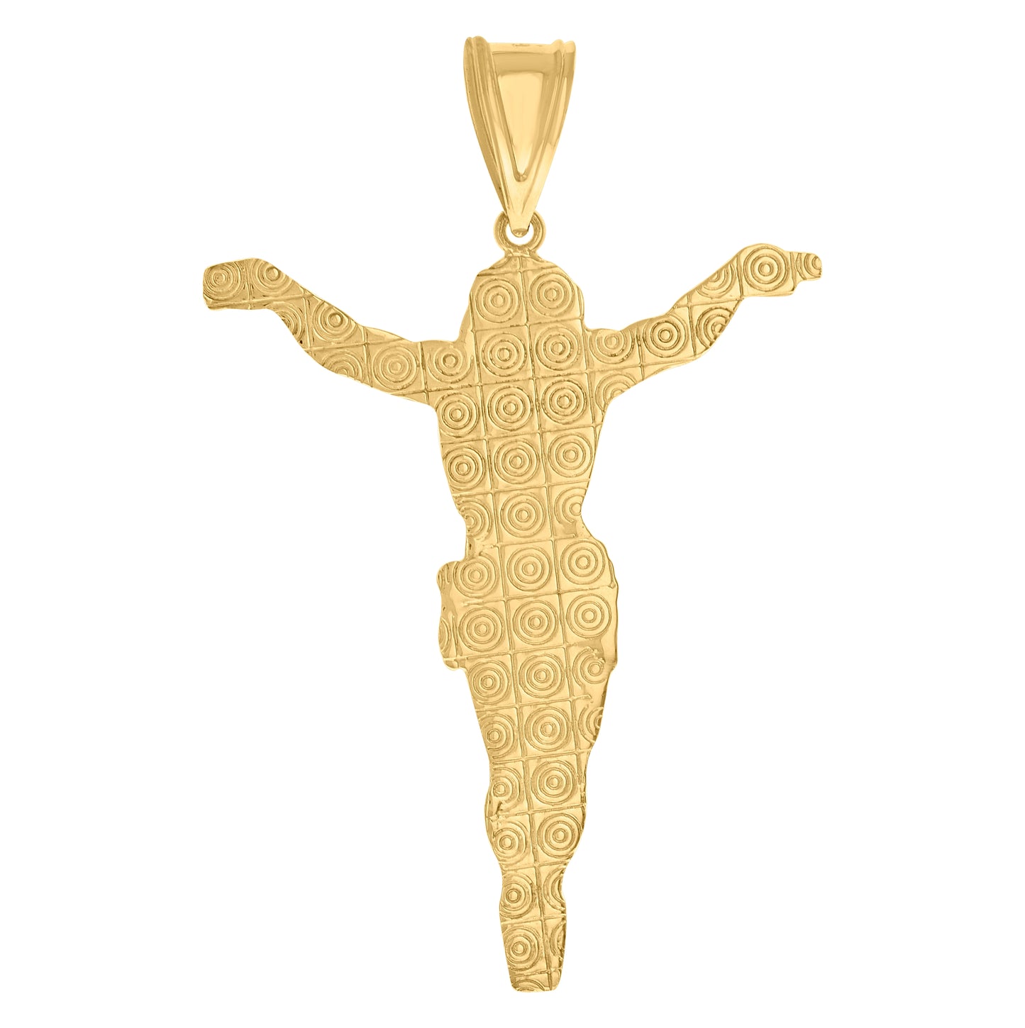 10K Gold Two-Tone Mens Jesus Crucifix Religious Charm Pendant