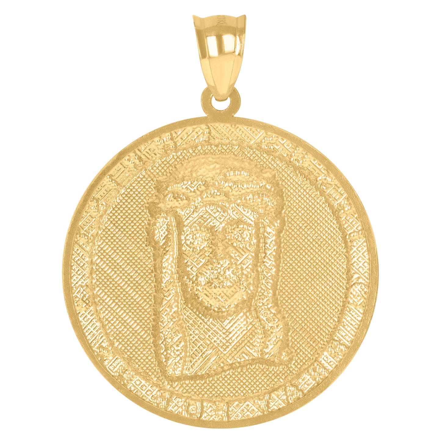 10K Two-Tone Gold Mens Women Jesus Christ Pray For Us Religious Medallion Charm Pendant