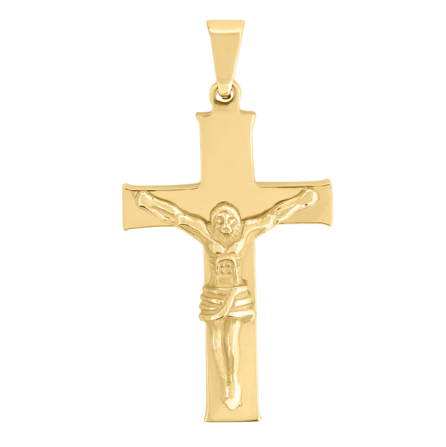 Stainless Steel Mens Cross With Crucifix Religious Charm Pendant