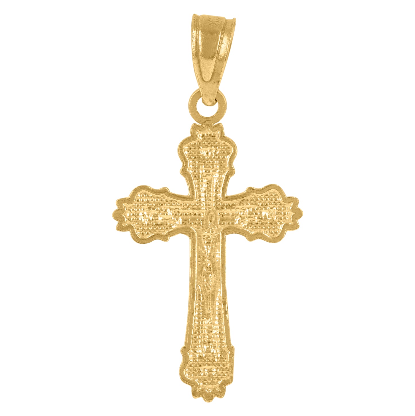 10K Yellow Gold Unisex Crucifix Cross Religious Charm Pendant
