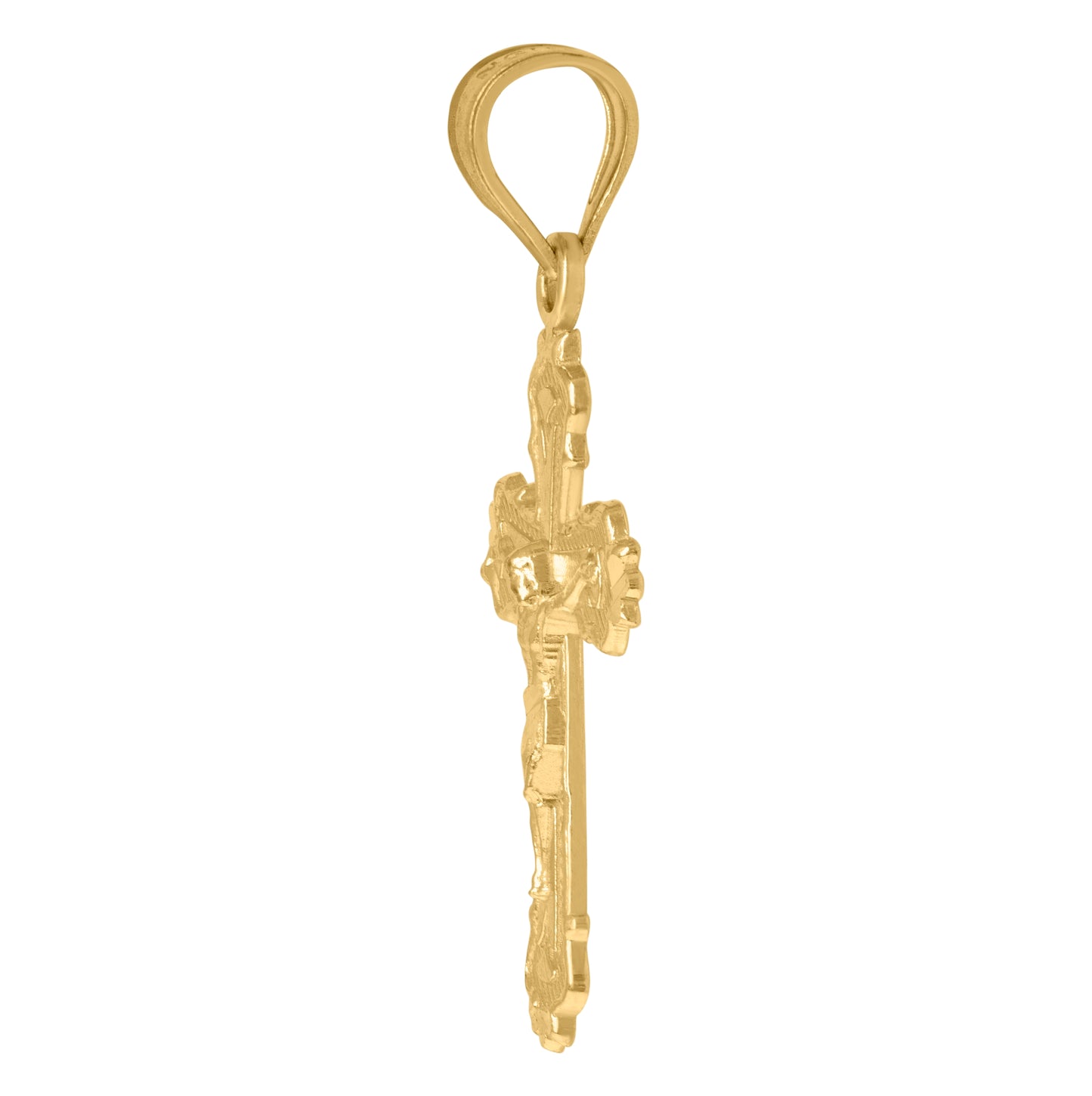 10K Yellow Gold Unisex Crucifix Cross Religious Charm Pendant