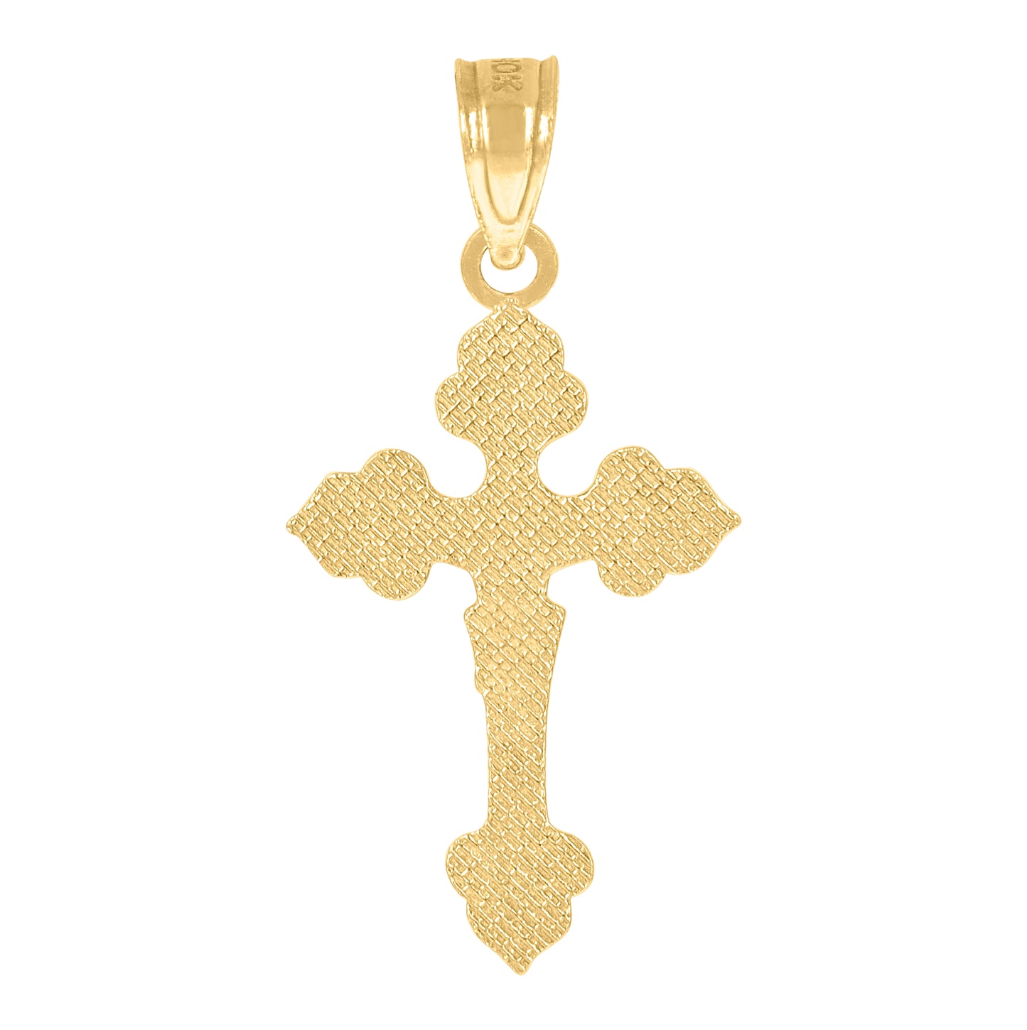 10K Yellow Gold Unisex Crucifix Cross Religious Charm Pendant
