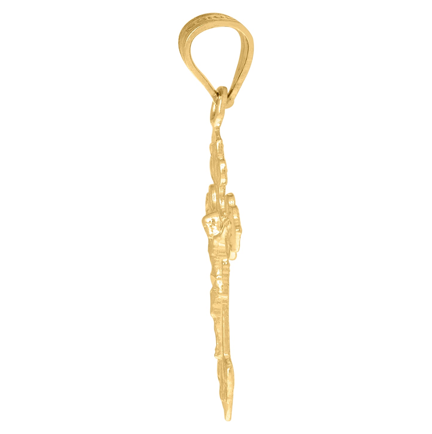 10K Yellow Gold Unisex Crucifix Cross Religious Charm Pendant