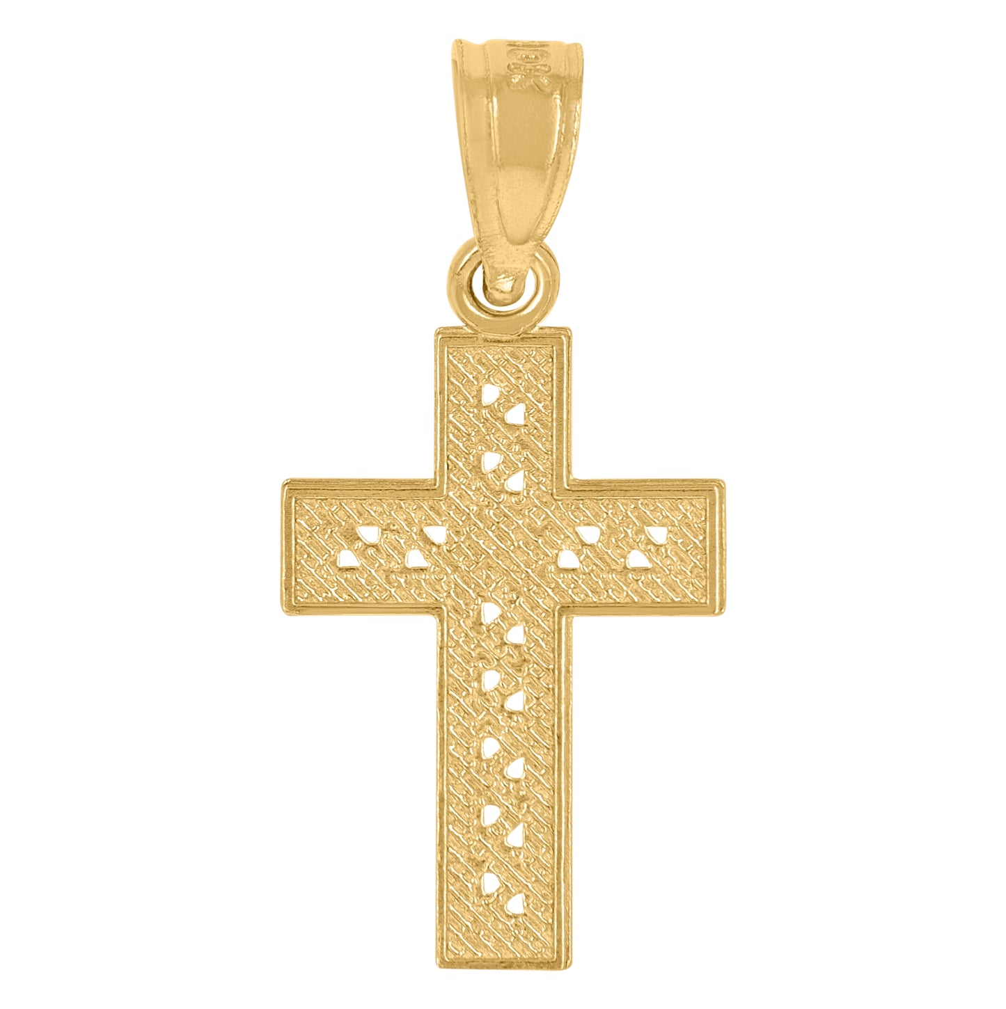 10K Yellow Gold Mens Cross Religious Charm Pendant