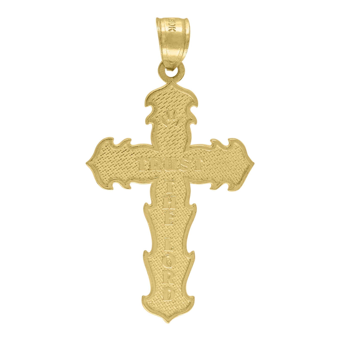 10K Yellow Gold Unisex Cross Religious Charm Pendant