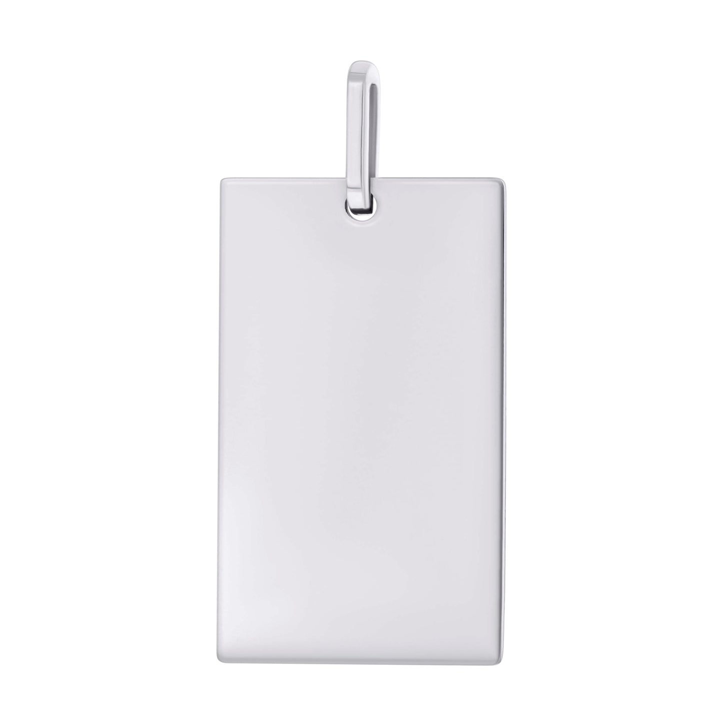 Stainless Steel Mens Rectangle Dog Tag Pendant