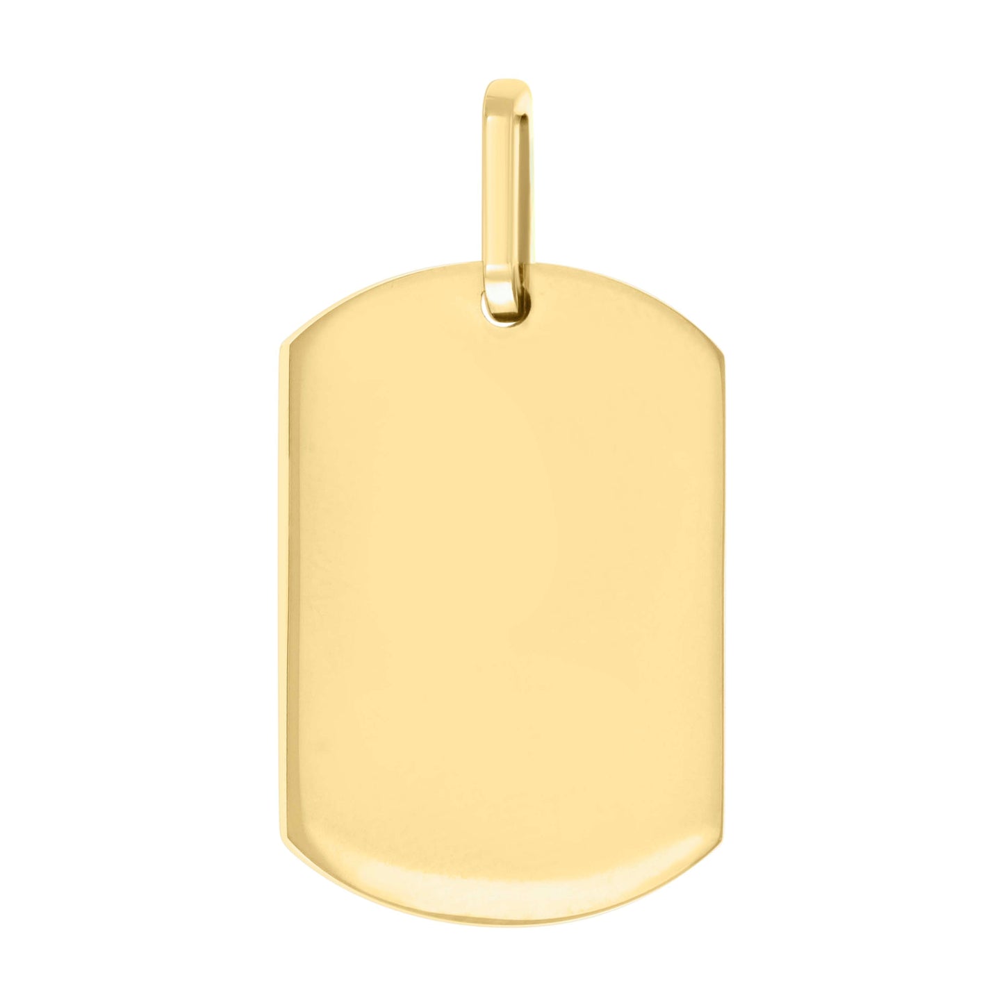 Stainless Steel Yellow-tone Mens Dog Tag Pendant