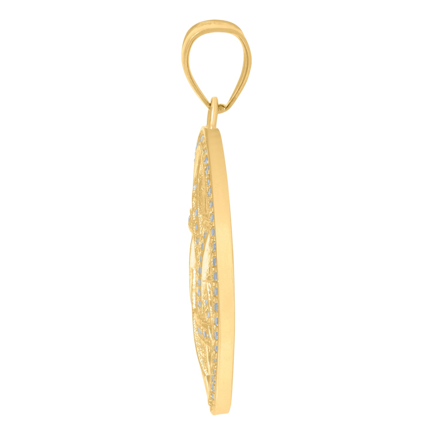 10K Yellow Gold Mens Cubic Zirconia Cubic-Zirconia Star Of David Religious Charm Pendant
