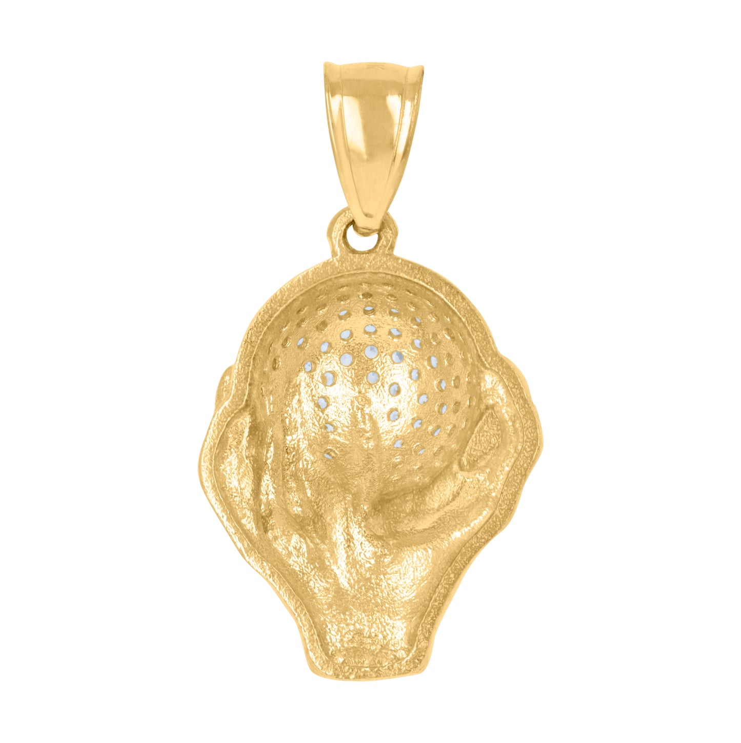 10K Yellow Gold Cubic-Zirconia Mens Hand Globe Charm Pendant