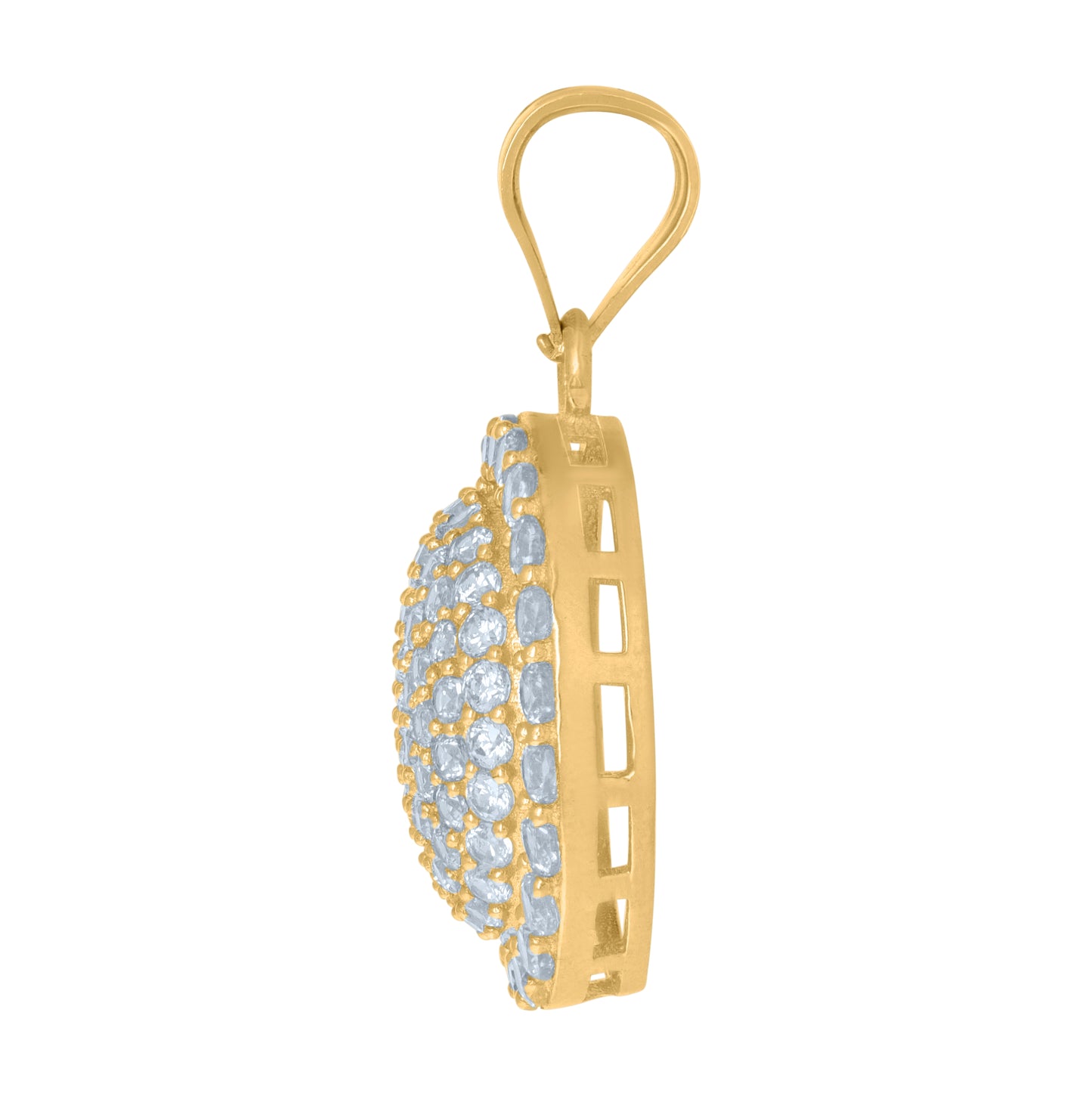 10K Yellow Gold Mens Women Cubic Zirconia Charm Pendant