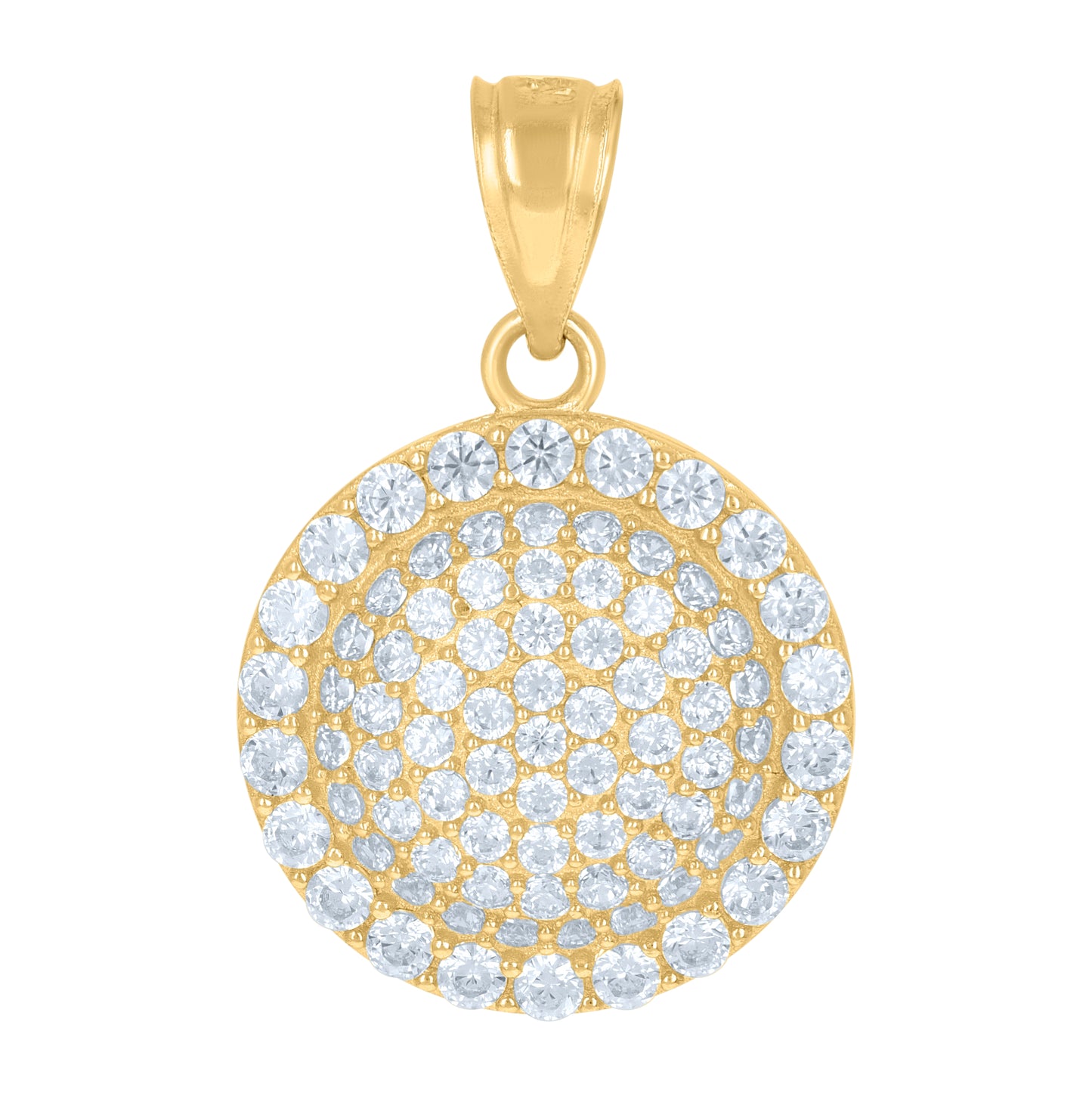 10K Yellow Gold Mens Women Cubic Zirconia Charm Pendant