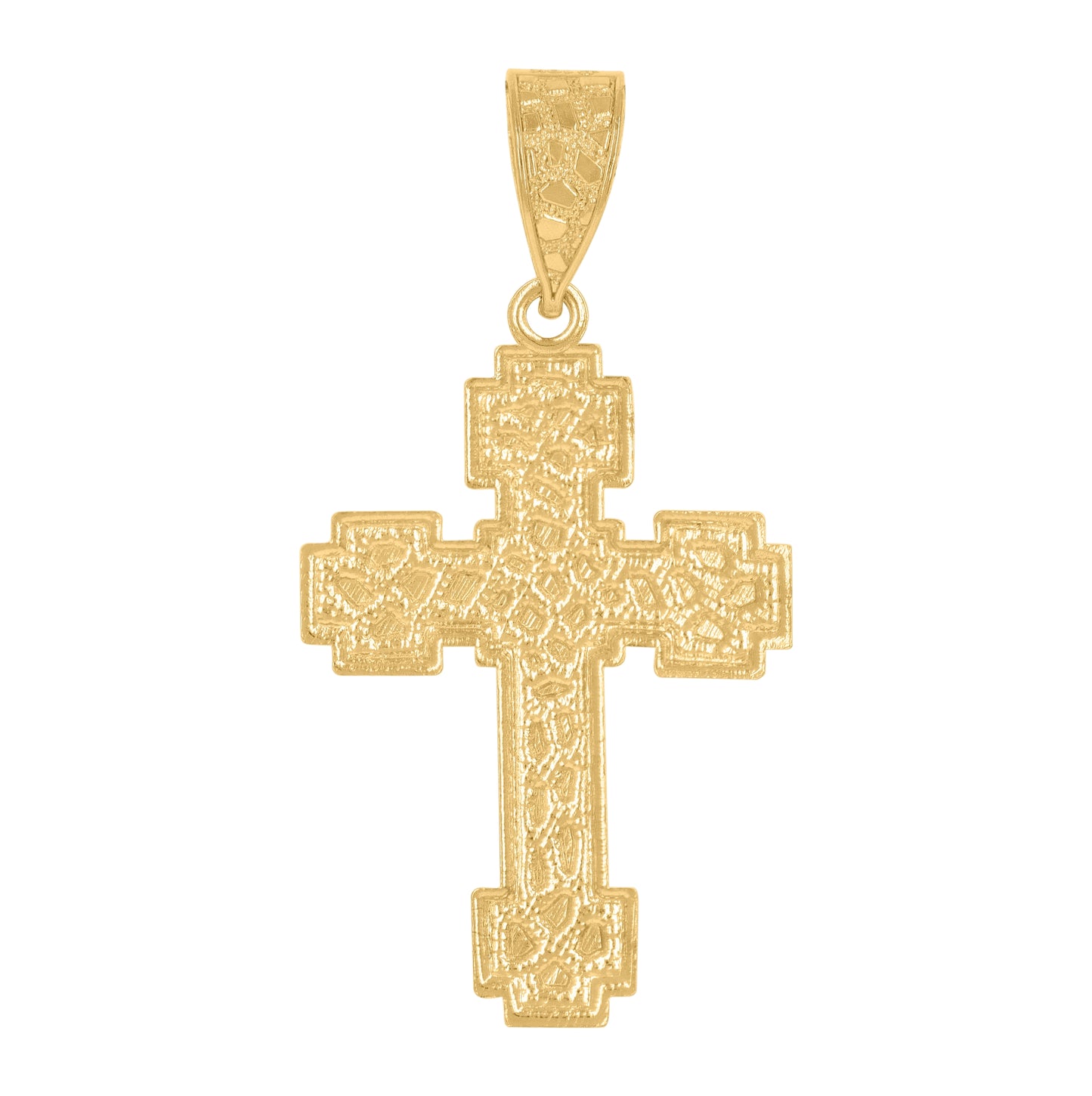10K Yellow Gold Mens Cross Religious Charm Pendant