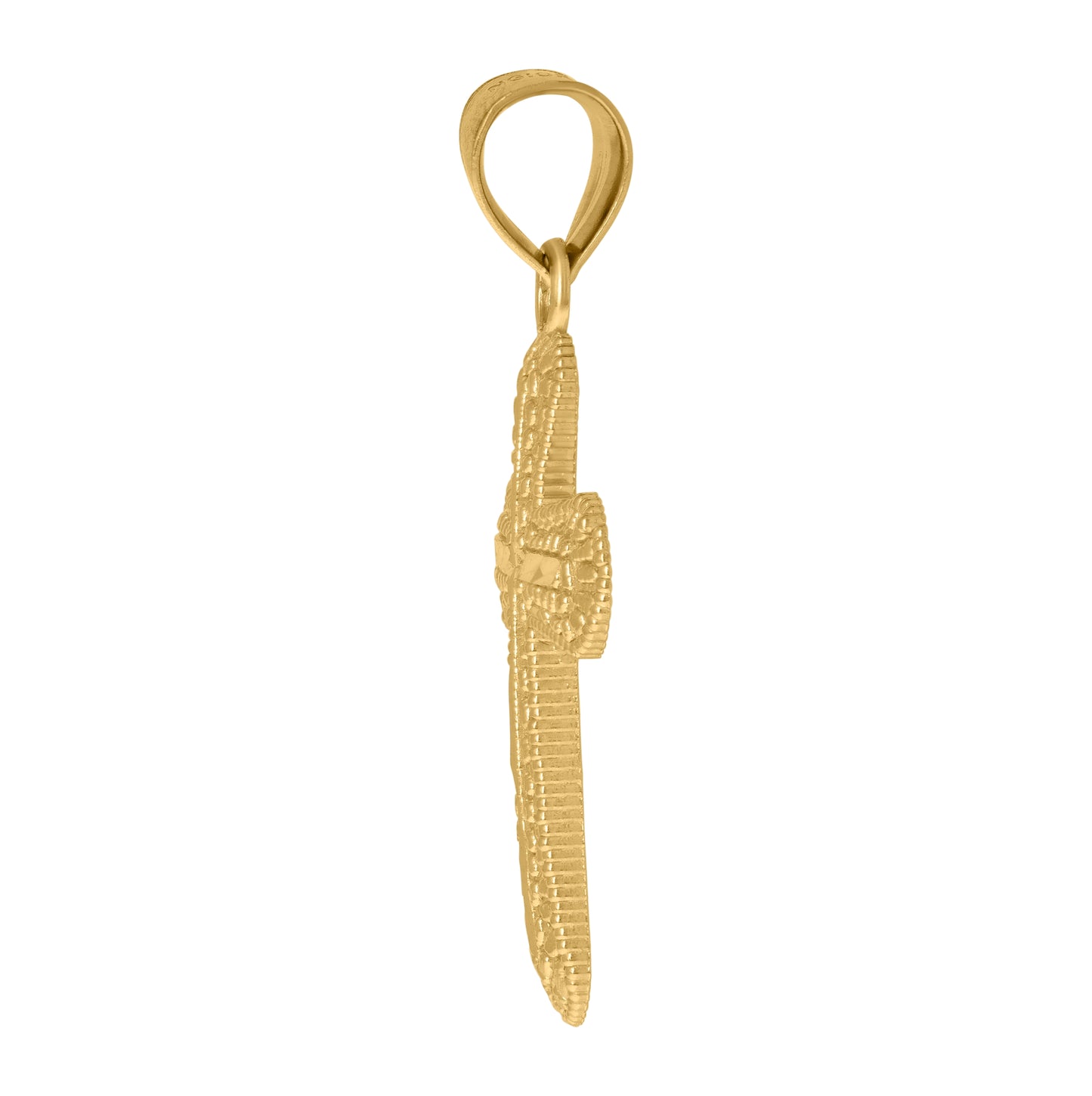 10K Yellow Gold Unisex Cross Religious Charm Pendant