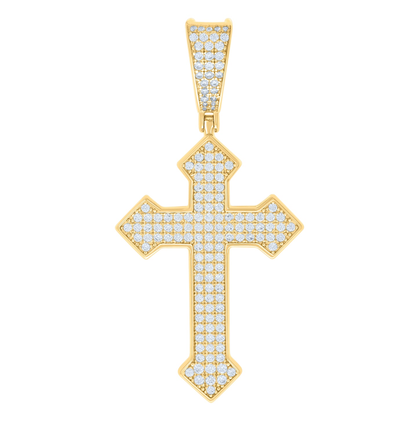 Sterling Silver Unisex Cubic Zirconia Cross Religious Charm Pendant