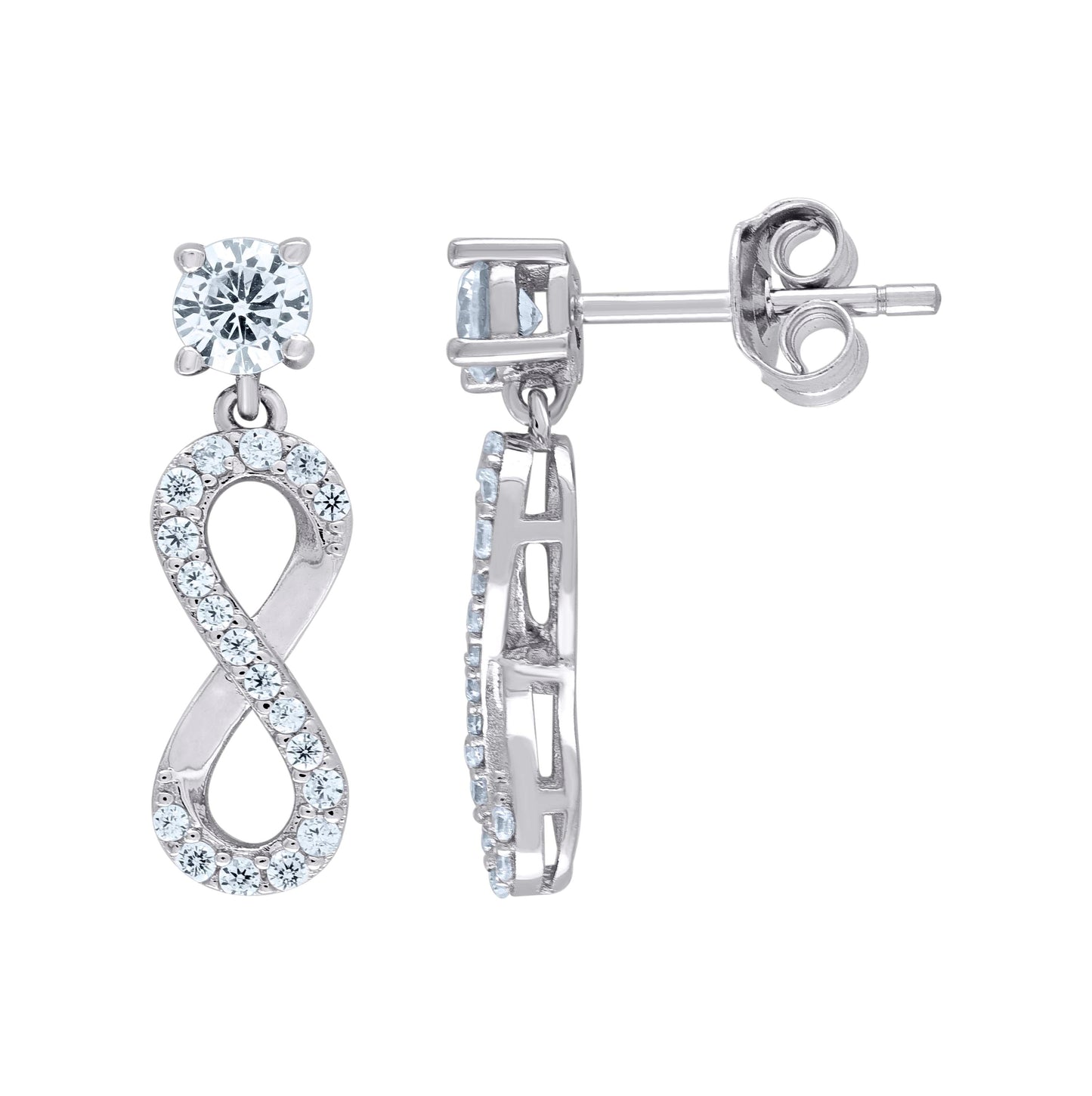 Sterling Silver Infinity 2.36Gm Womens Dangler Earrings