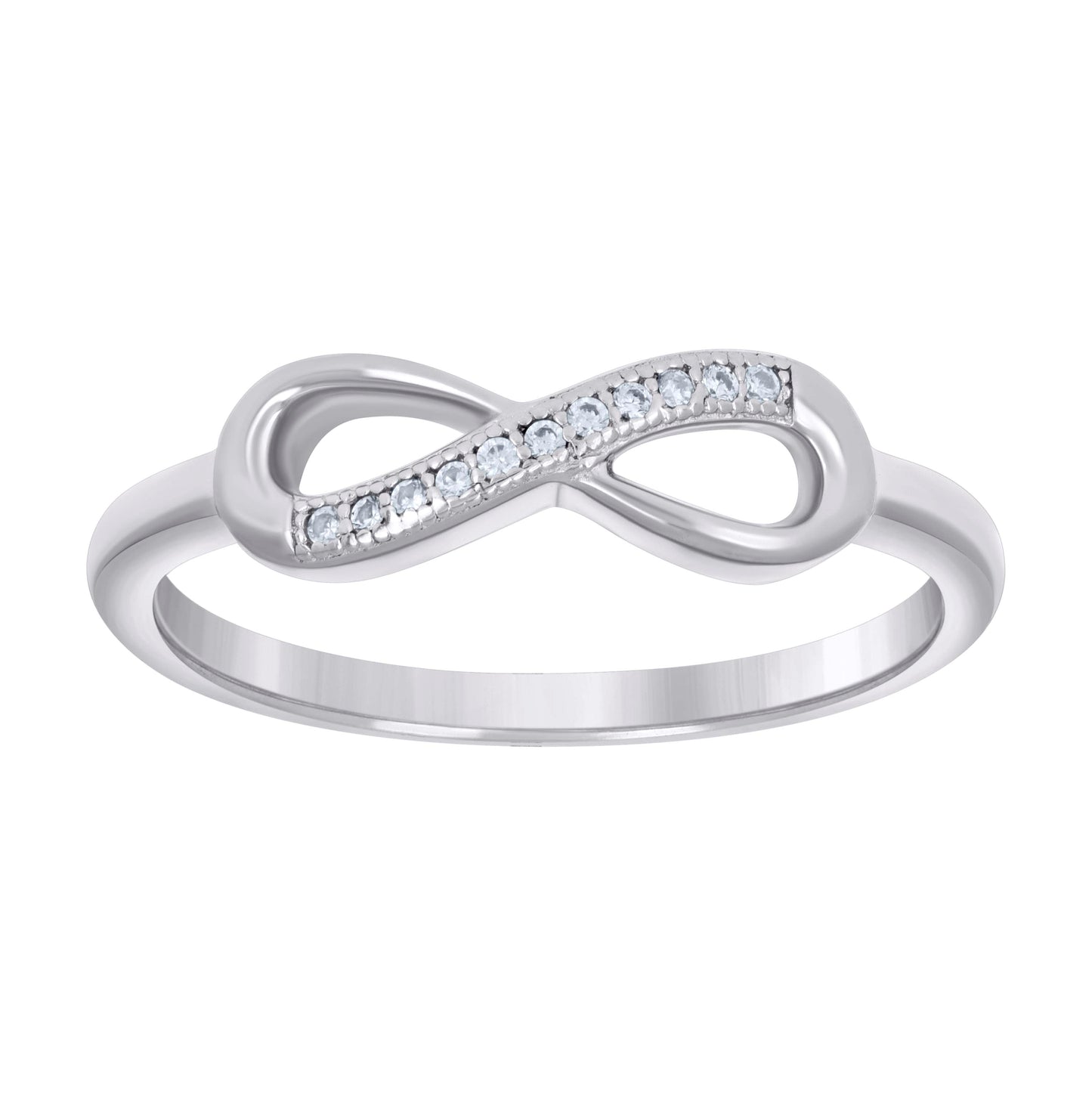 Sterling Silver Polished Infinity Sizes 6 To 9 Womens Cubic Zirconia Bridal Anniversary Wedding Engagement Band Ring Band