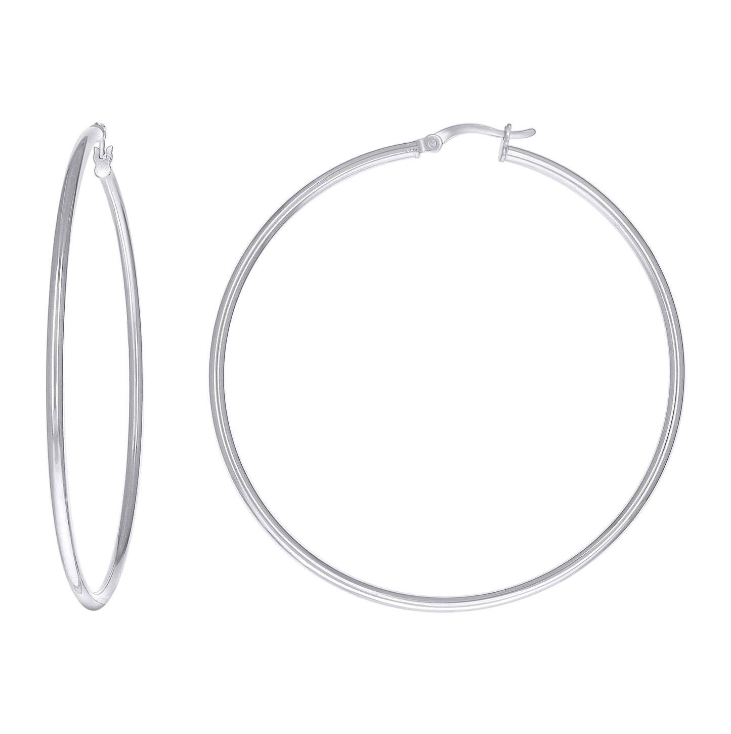 Sterling Silver Womens Classic Hoop Earrings