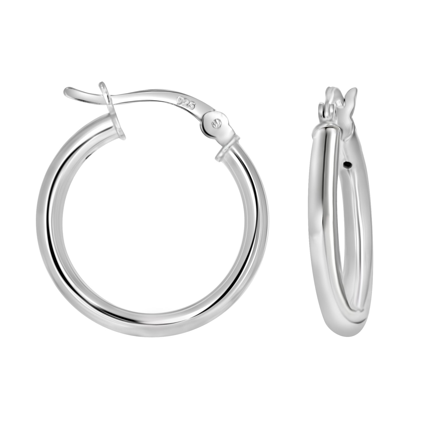 Sterling Silver Womens Classic Hoop Earrings