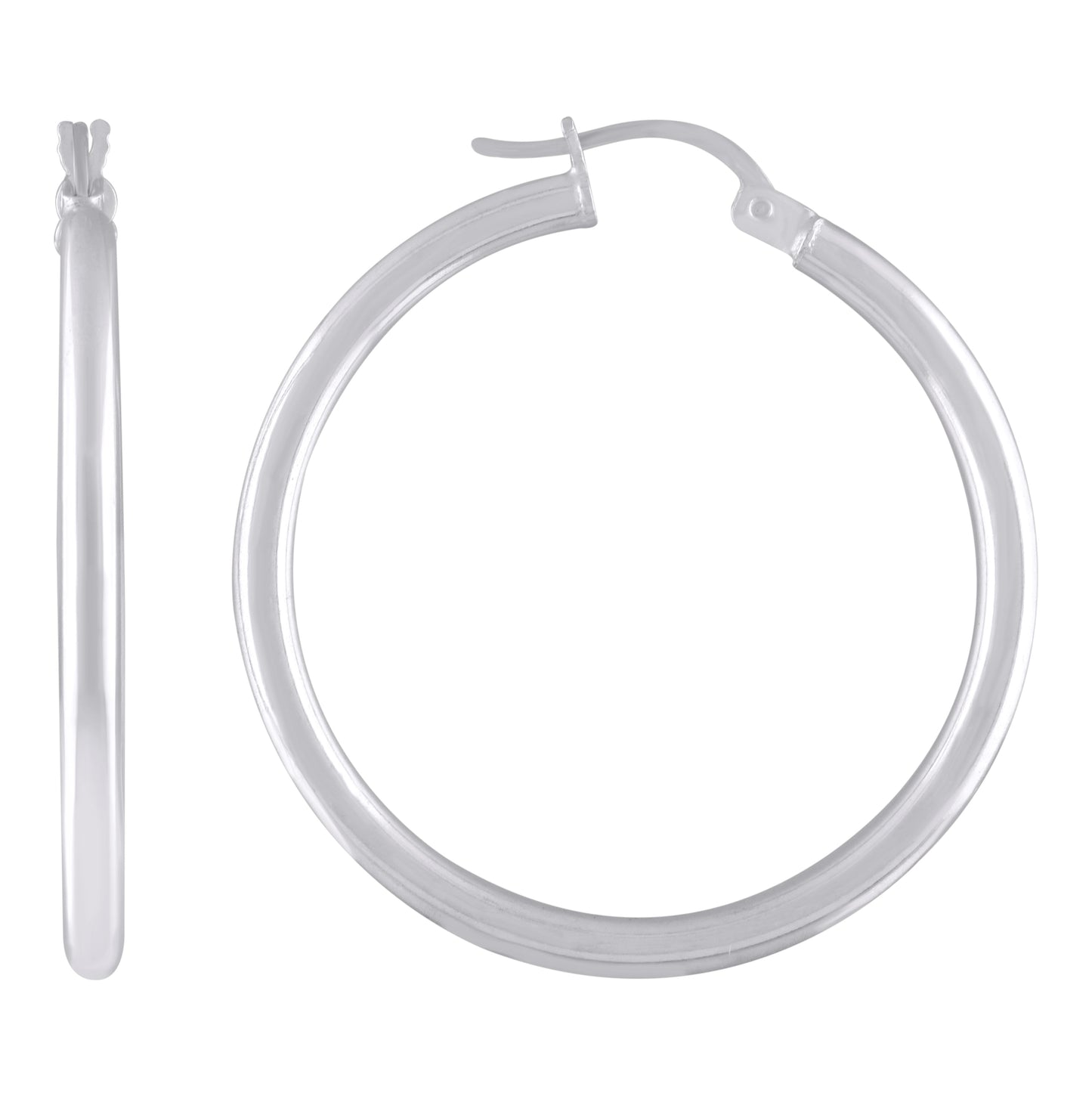 Sterling Silver Womens Classic Hoop Earrings