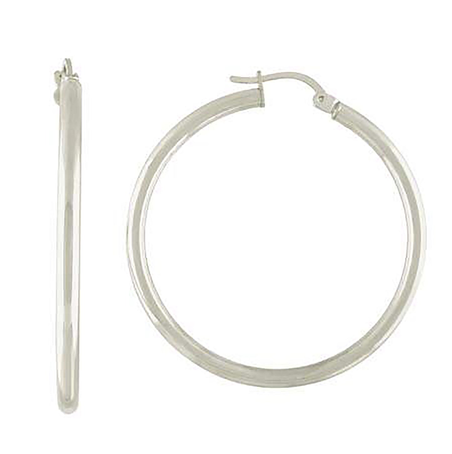 Sterling Silver Womens Classic Hoop Earrings