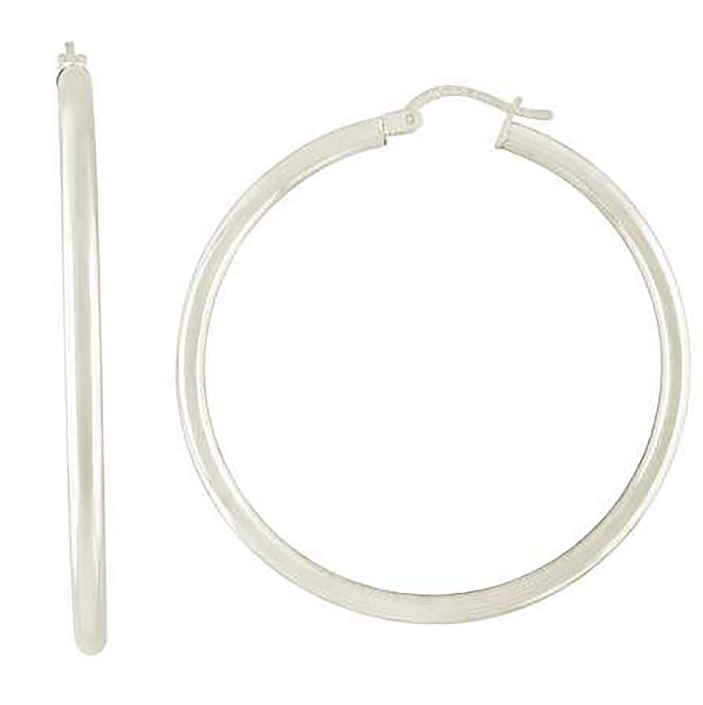 Sterling Silver Womens Classic Hoop Earrings