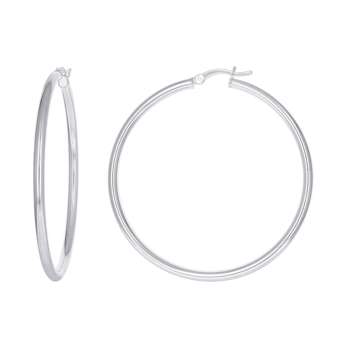 Sterling Silver Womens Classic Hoop Earrings