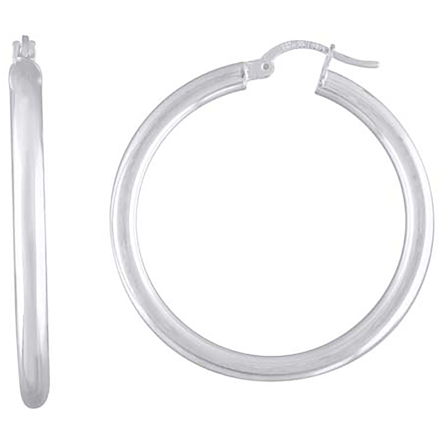 Sterling Silver Womens Classic Hoop Earrings