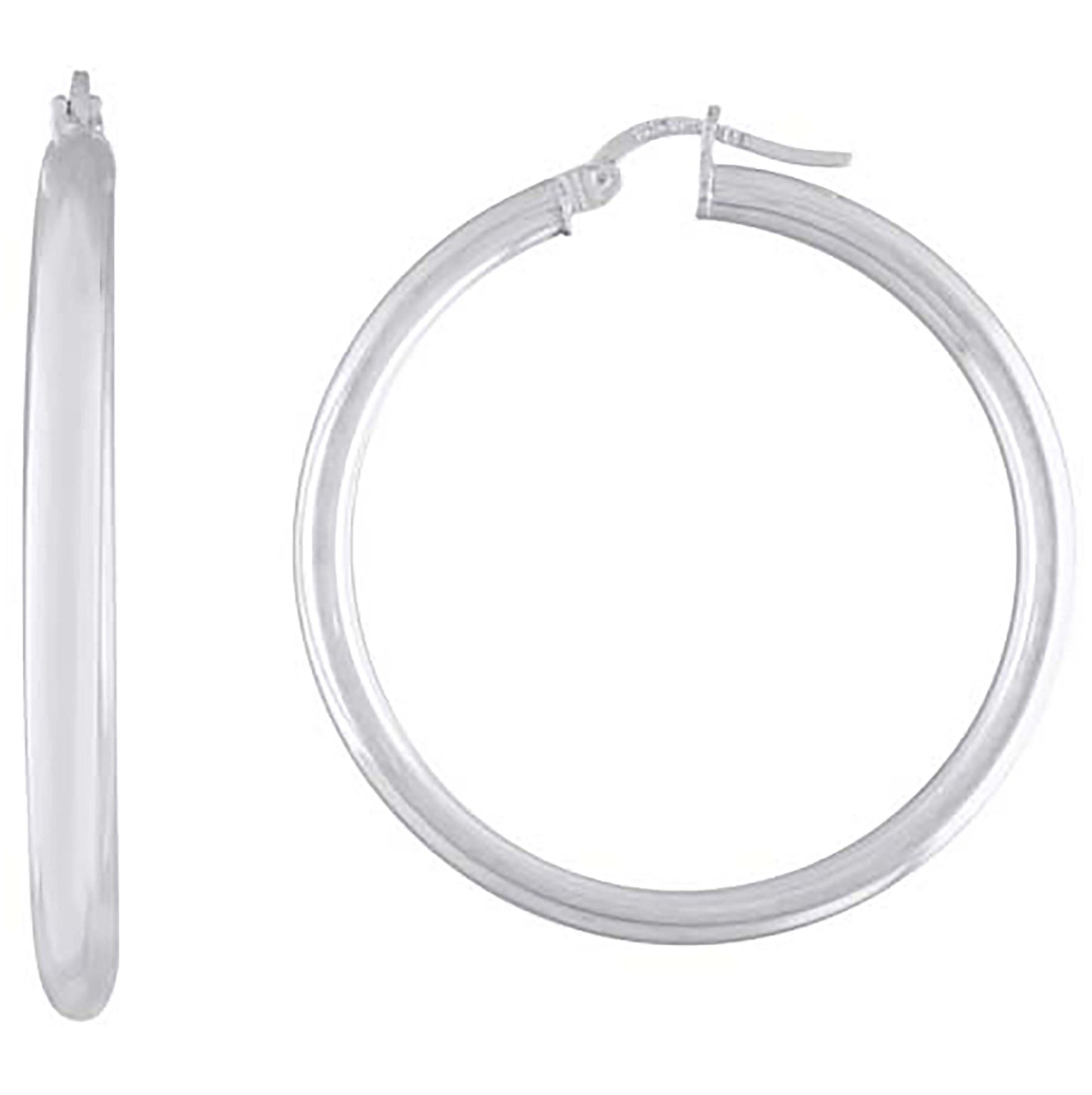 Sterling Silver Womens Classic Hoop Earrings