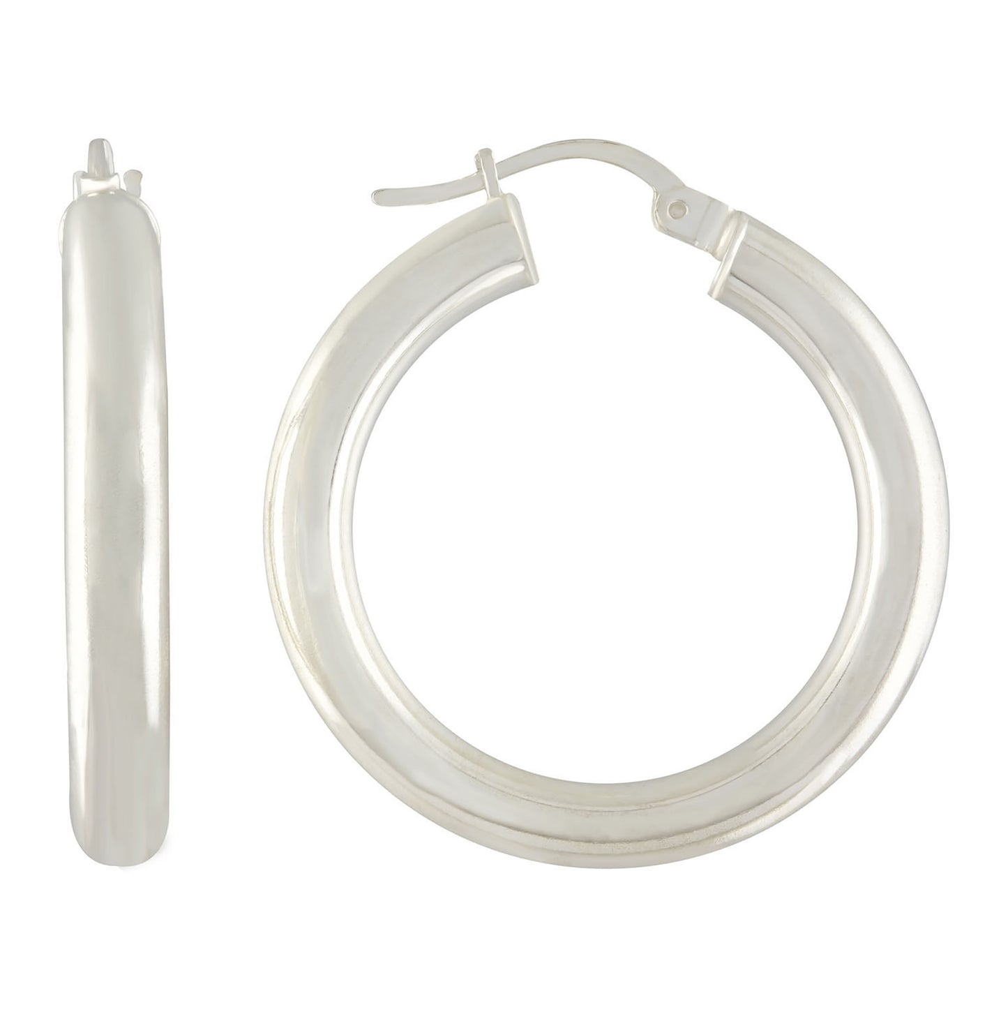 Sterling Silver Womens Classic Hoop Earrings