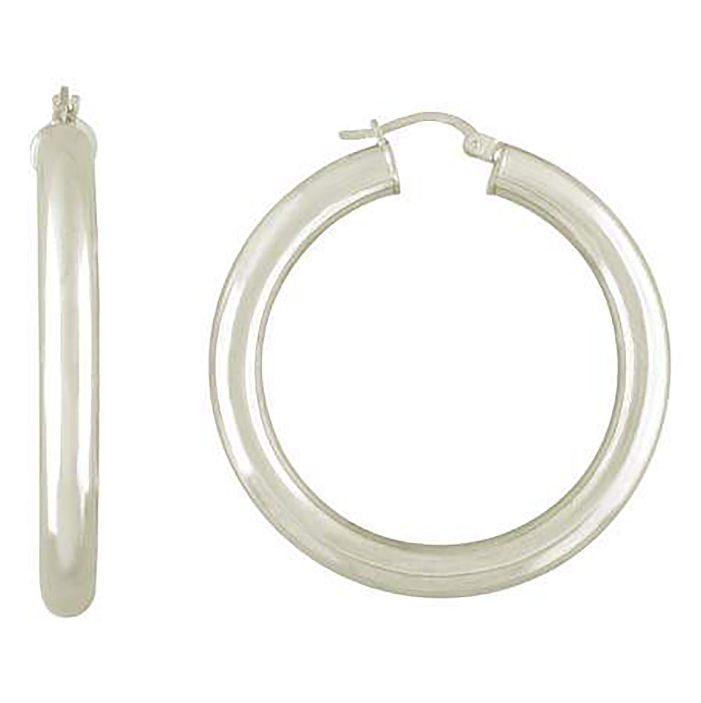 Sterling Silver Womens Classic Hoop Earrings