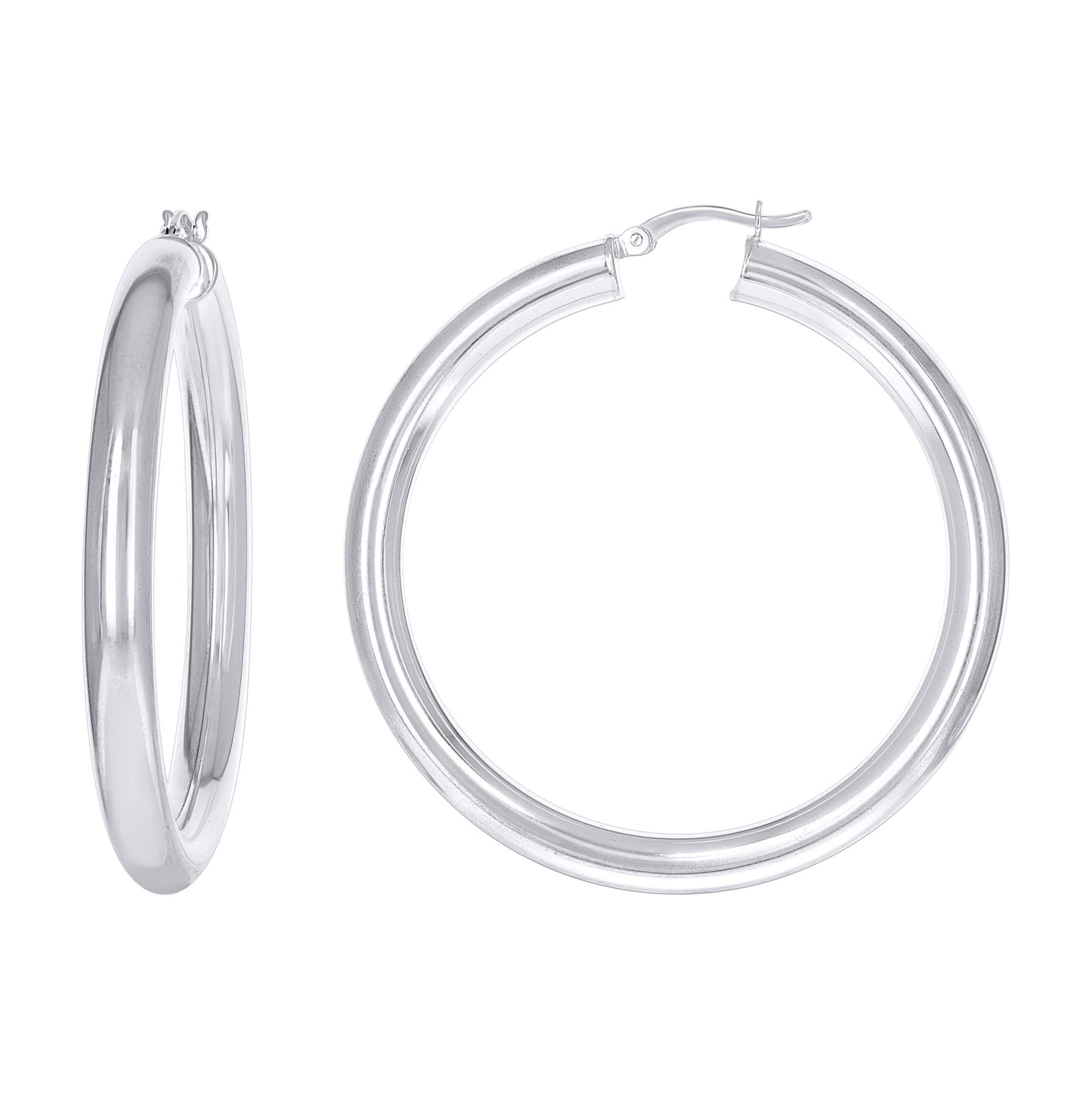 Sterling Silver Womens Classic Hoop Earrings