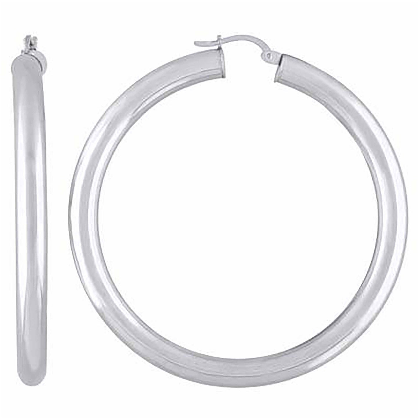 Sterling Silver Womens Classic Hoop Earrings