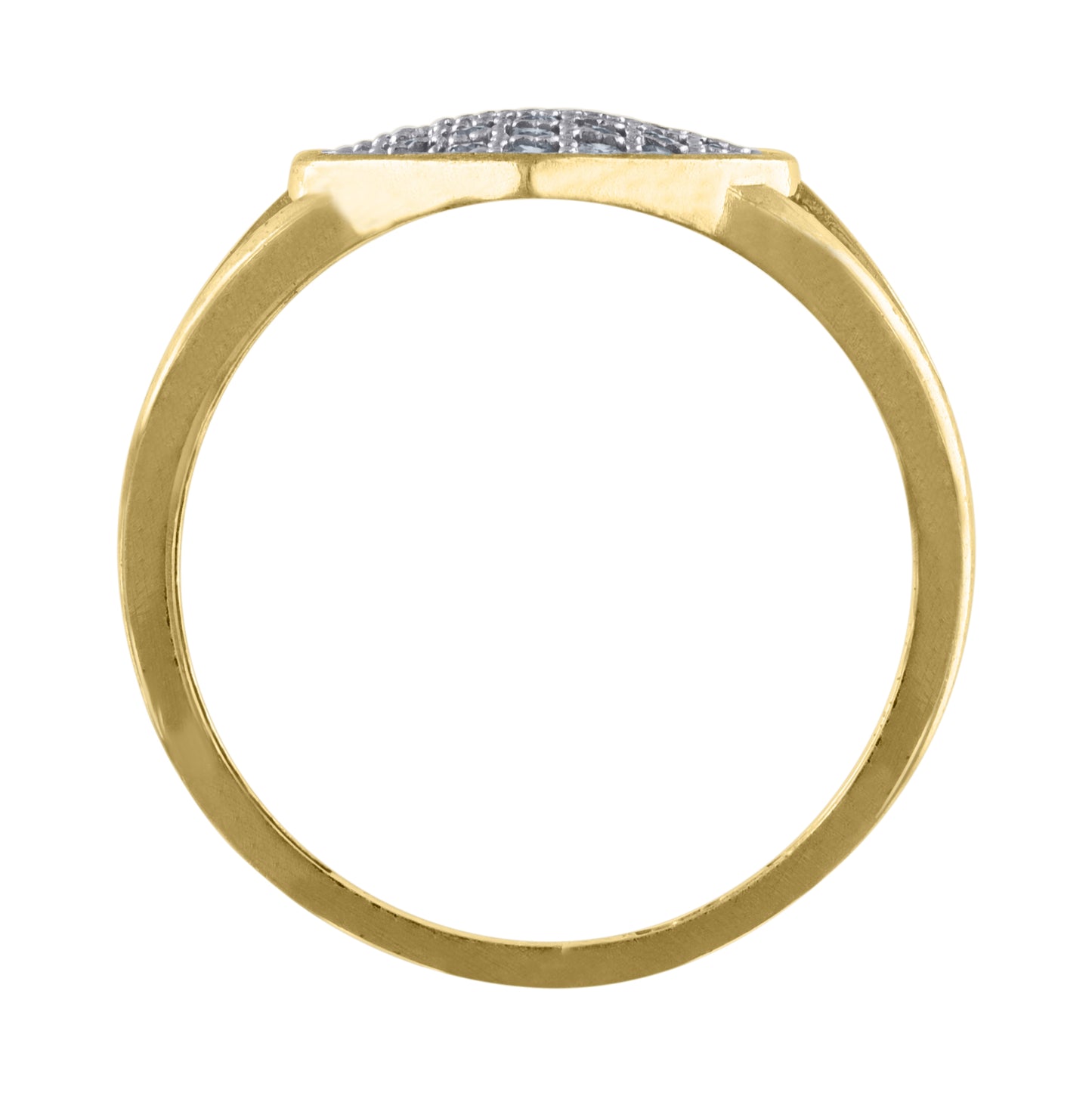 10K Two-Tone Gold Womens Cubic Zirconia Heart Engagement Ring