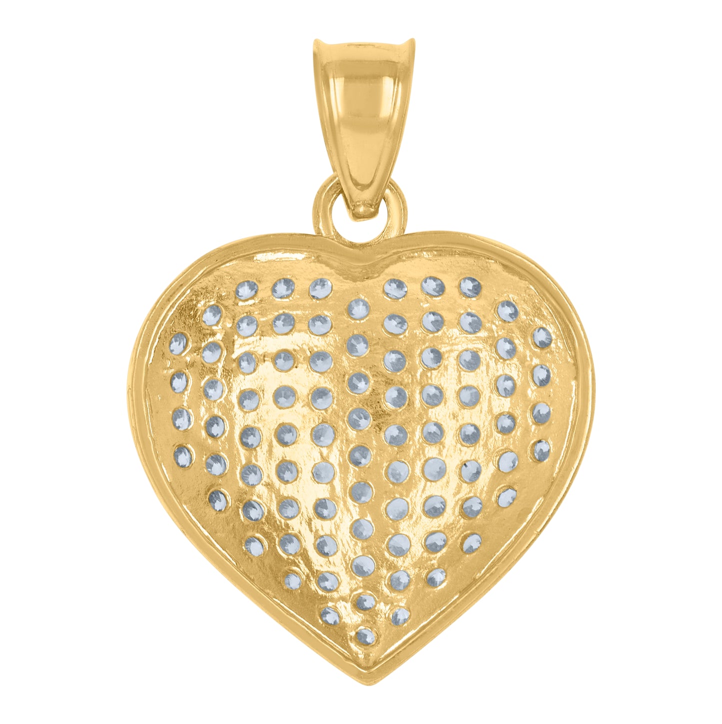 10K Yellow Gold Womens Cubic-Zirconia Heart Charm Pendant